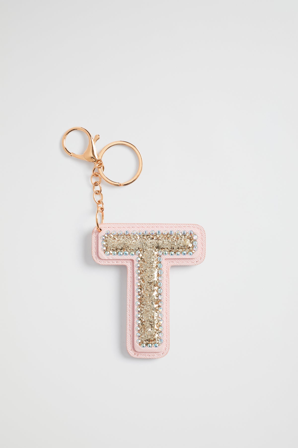 Glitter Initial Keyring