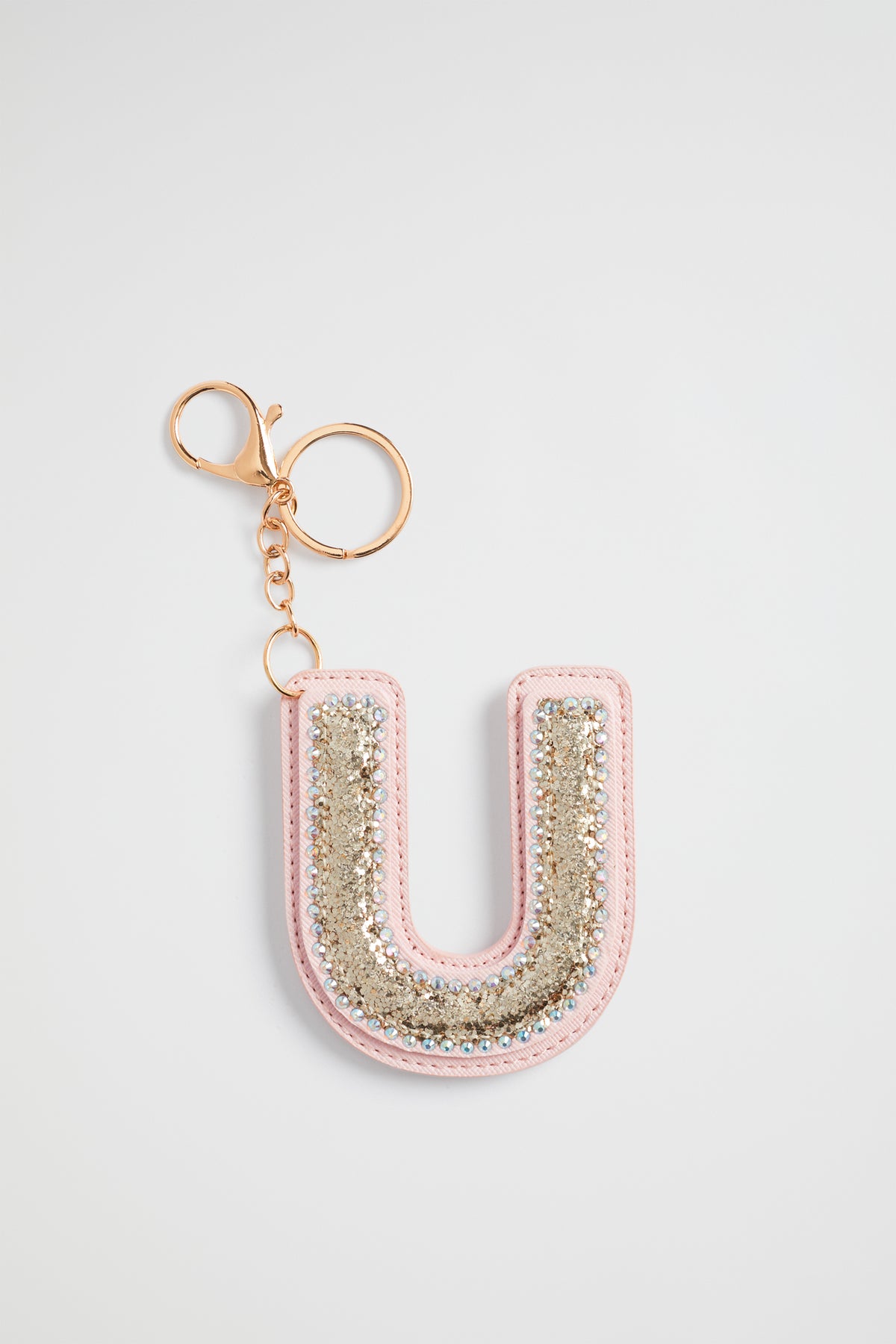 Glitter Initial Keyring