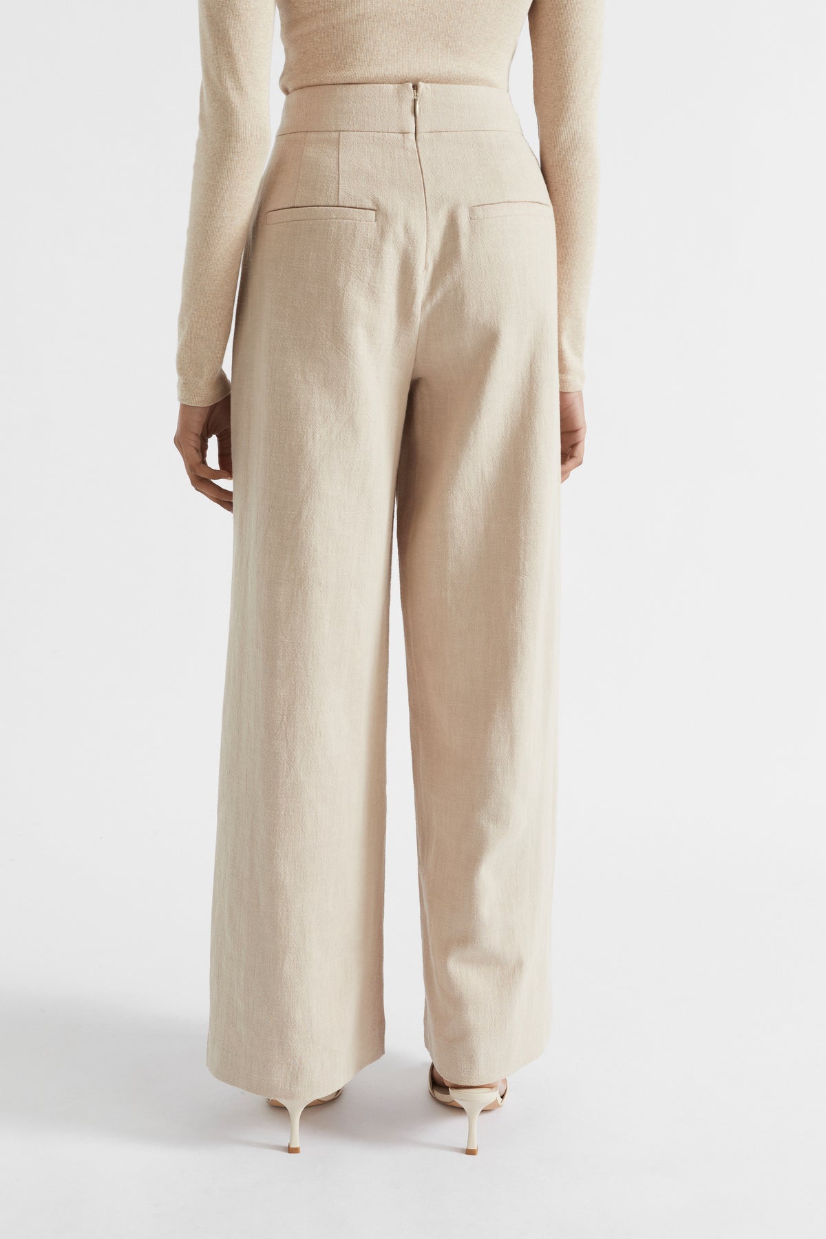 Textured Button Detail Pant