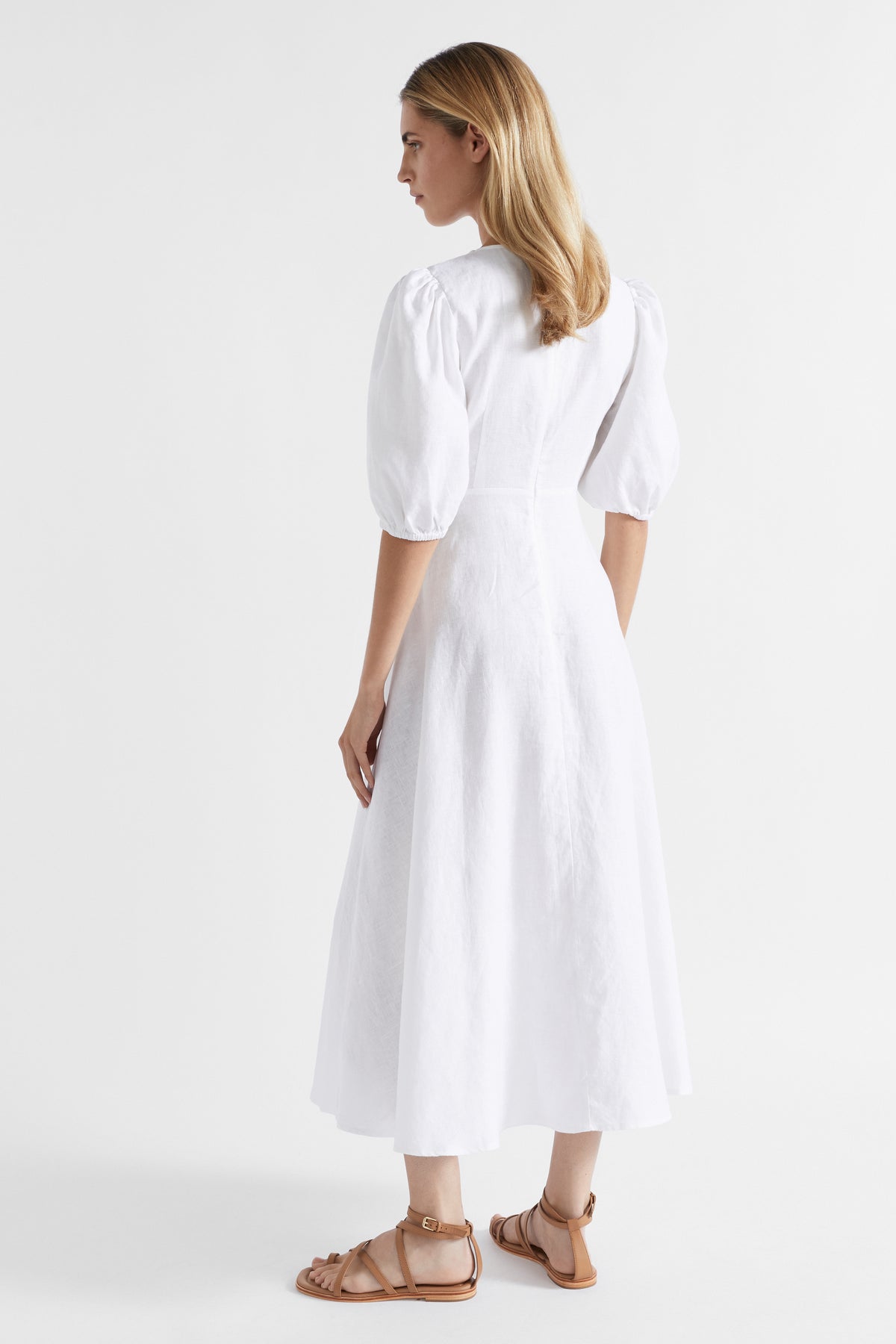Linen Drawstring Slip Dress