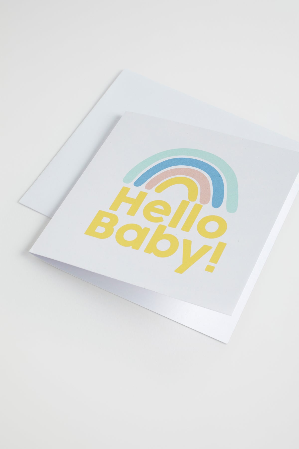 Large Hello Baby Rainbow Card