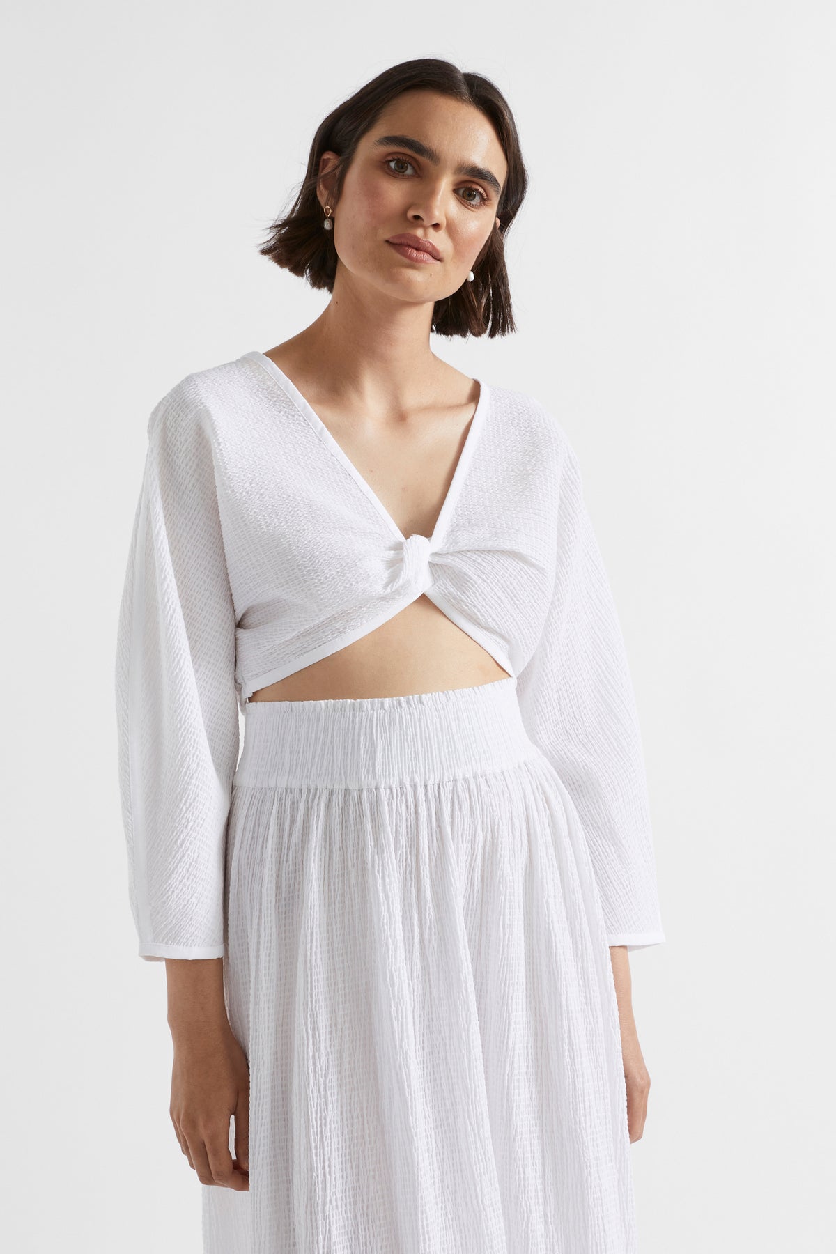 Textured Cotton Twist Top