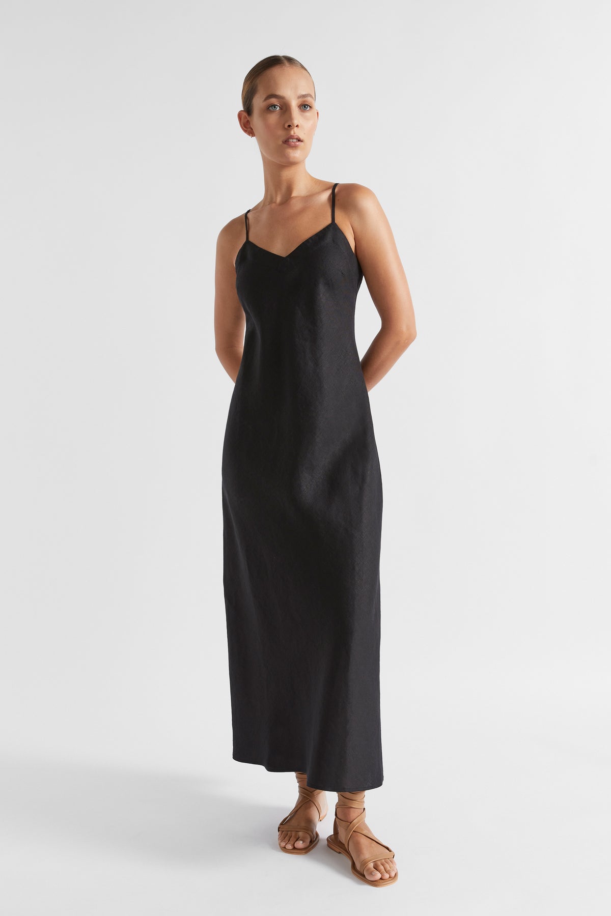 Core Linen Slip Maxi Dress