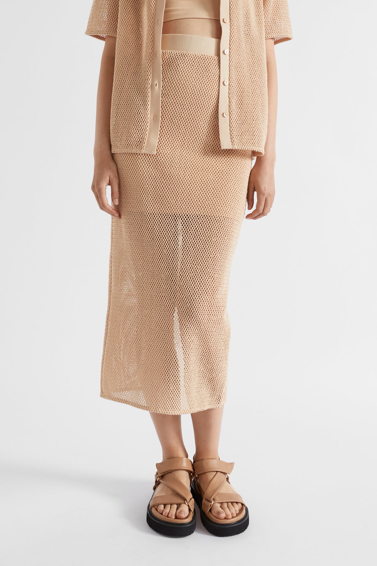 Column Maxi Mesh Skirt
