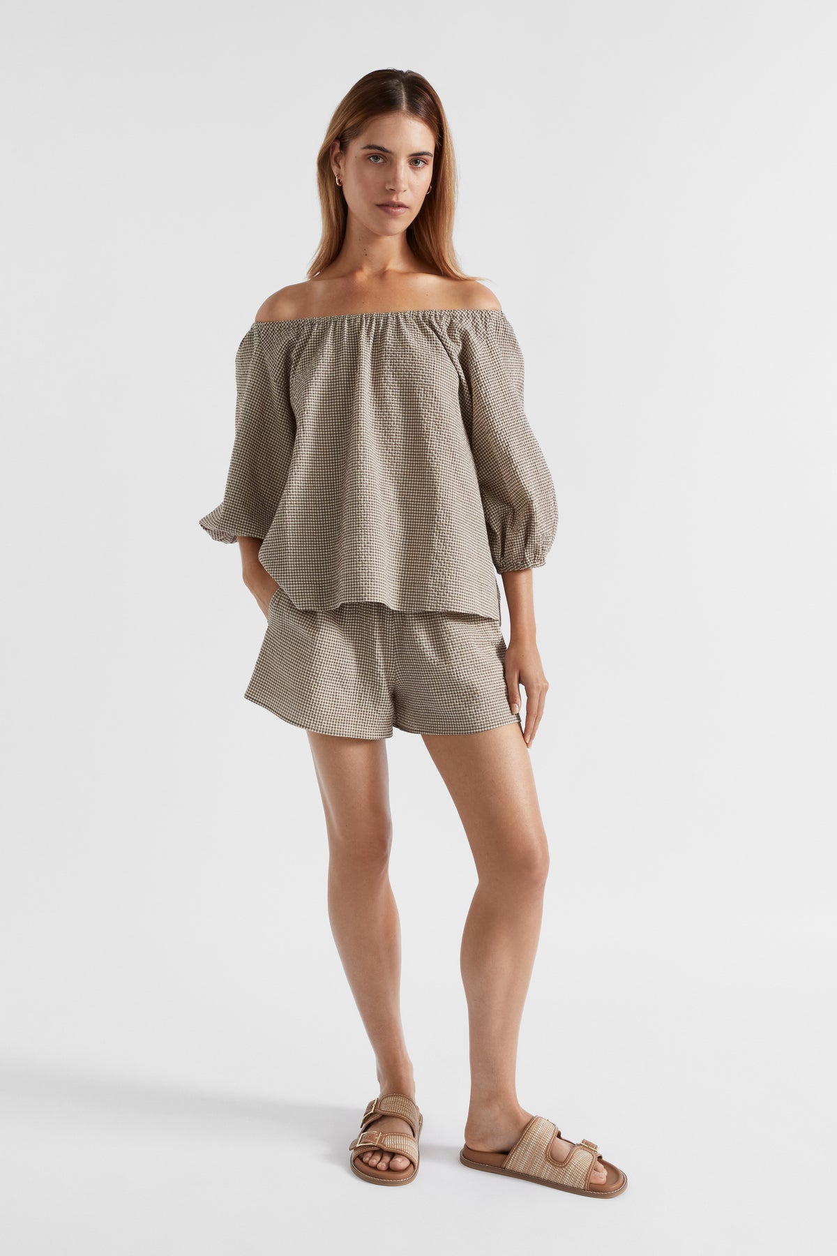 Textured Gingham Short