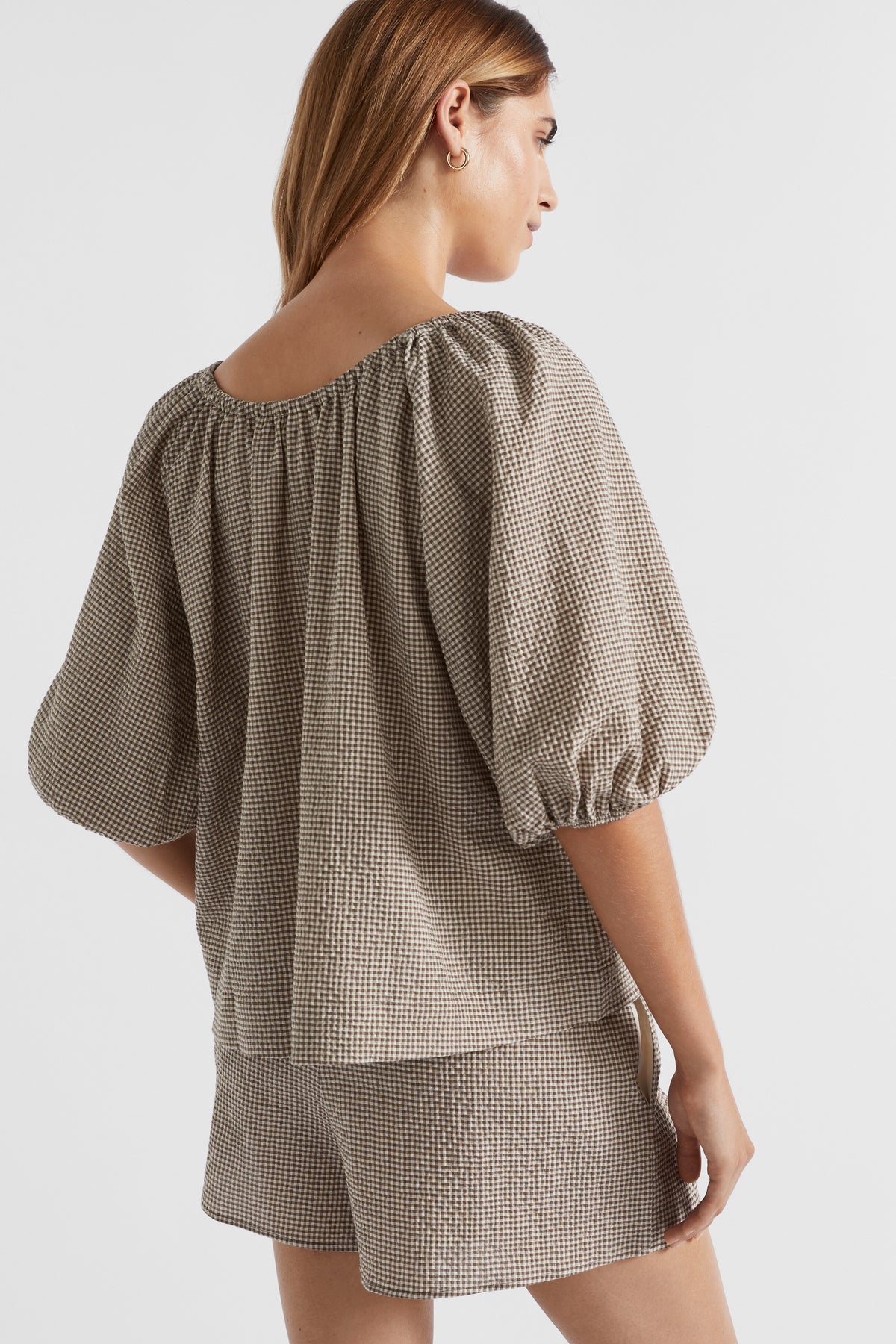 Textured Gingham Top