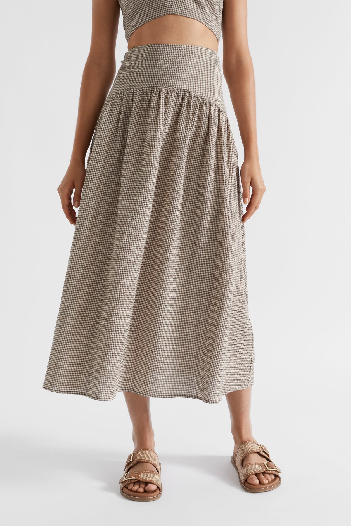 Textured Gingham Skirt
