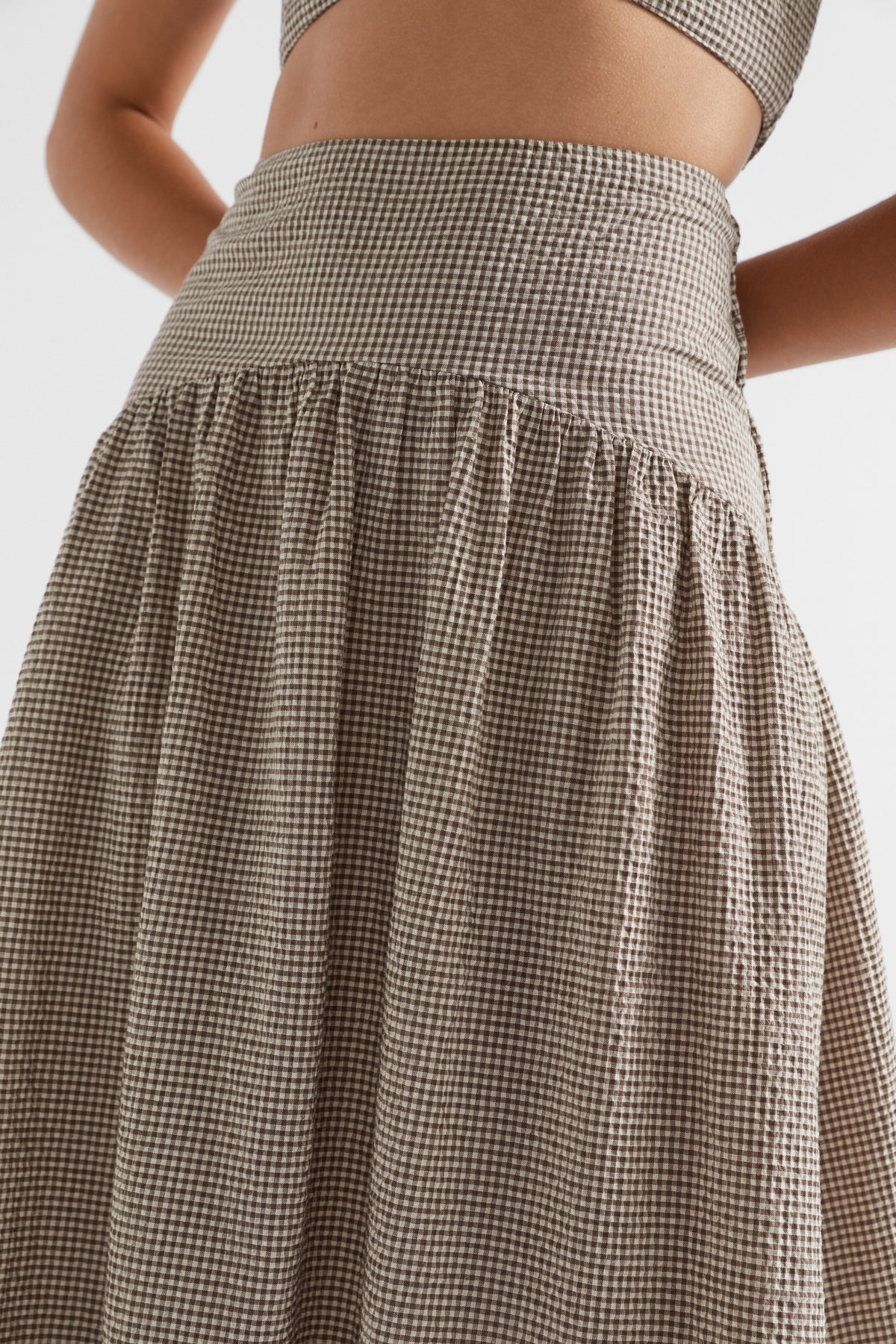Textured Gingham Skirt