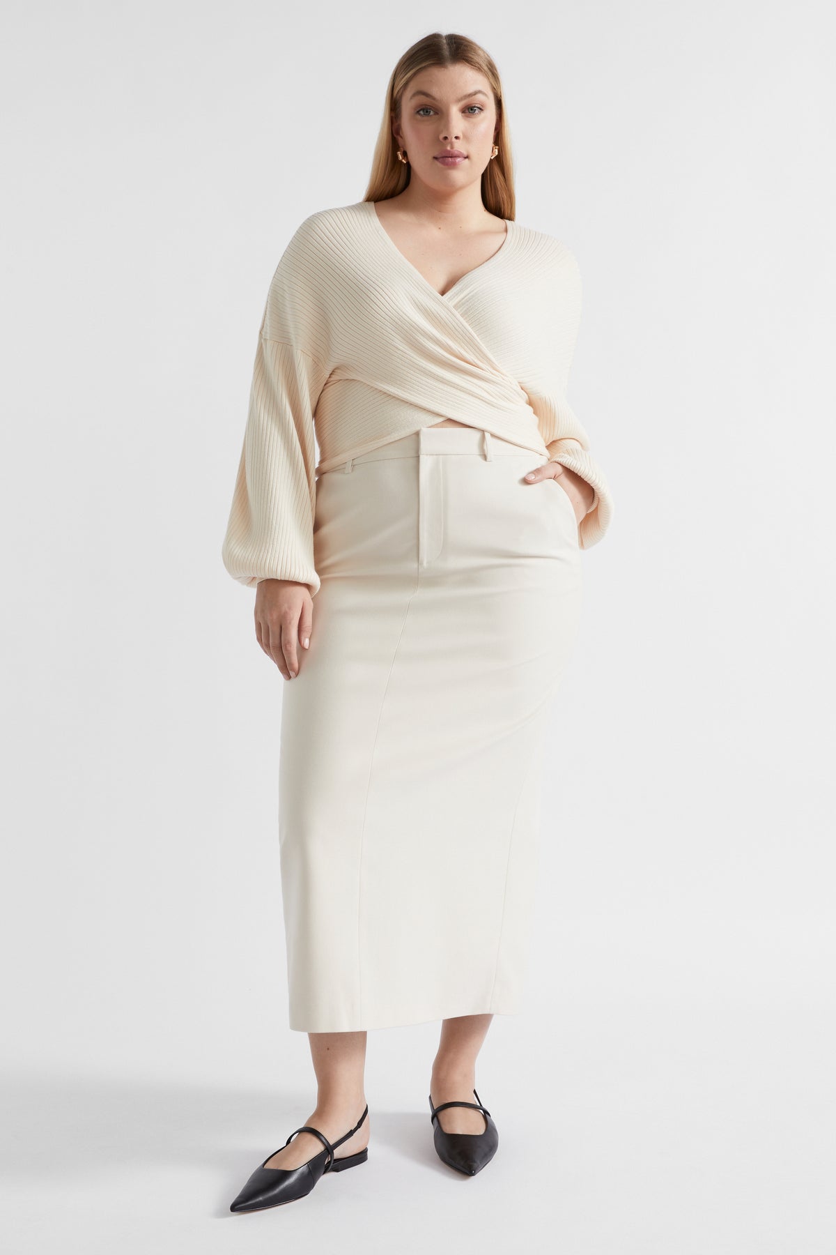 Rib Wrap Front Knit