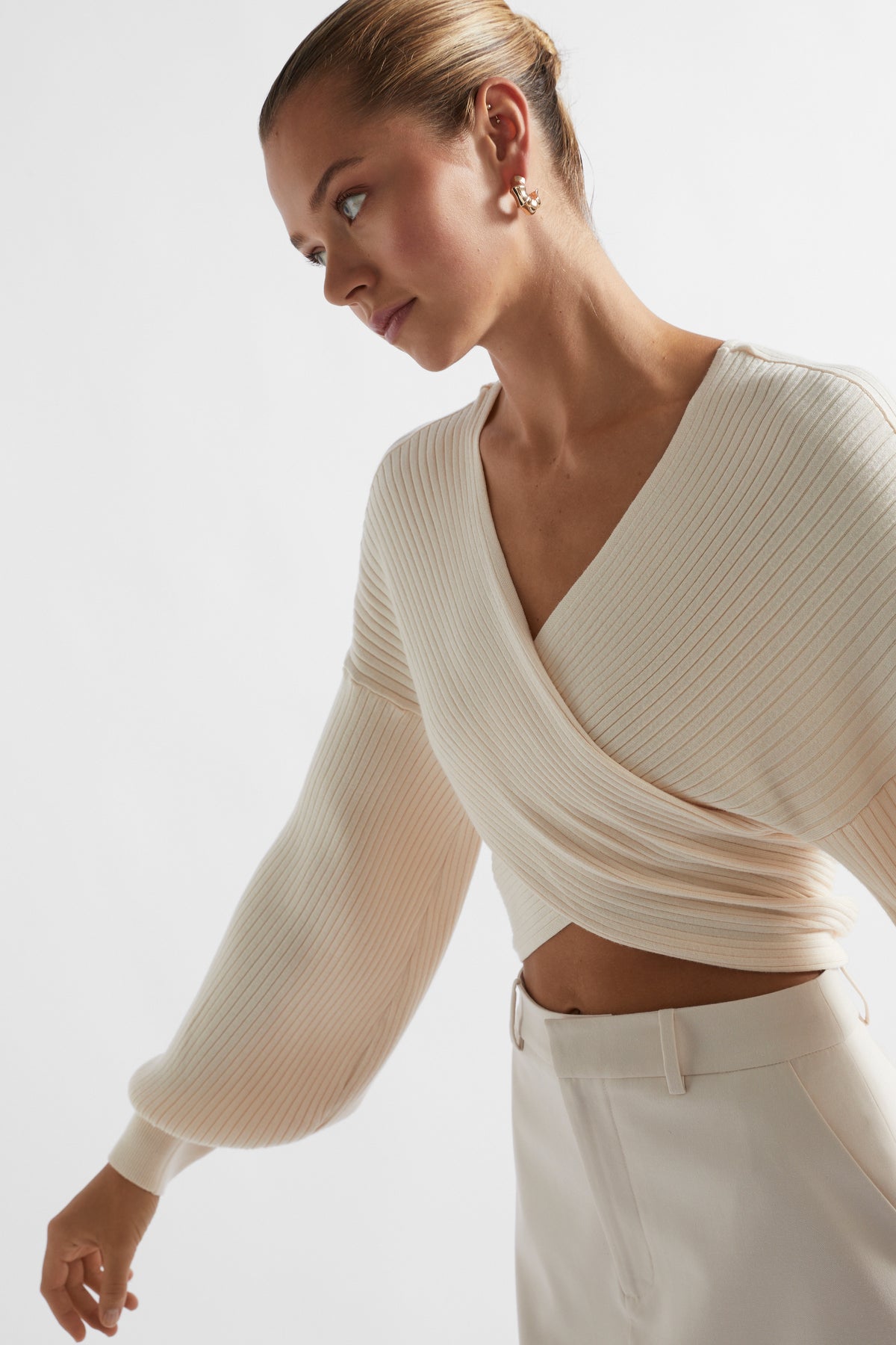 Rib Wrap Front Knit