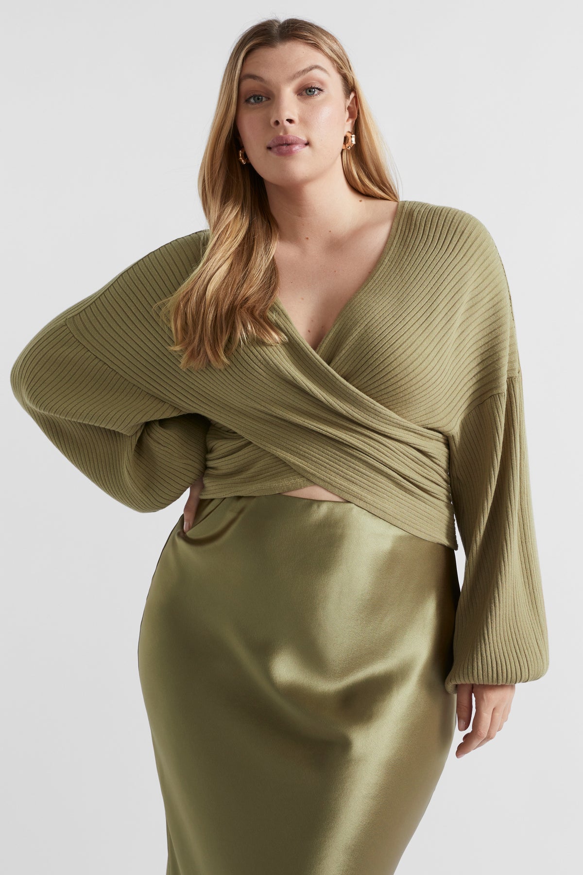 Rib Wrap Front Knit