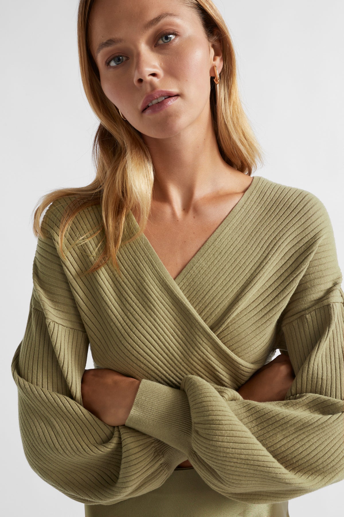 Rib Wrap Front Knit