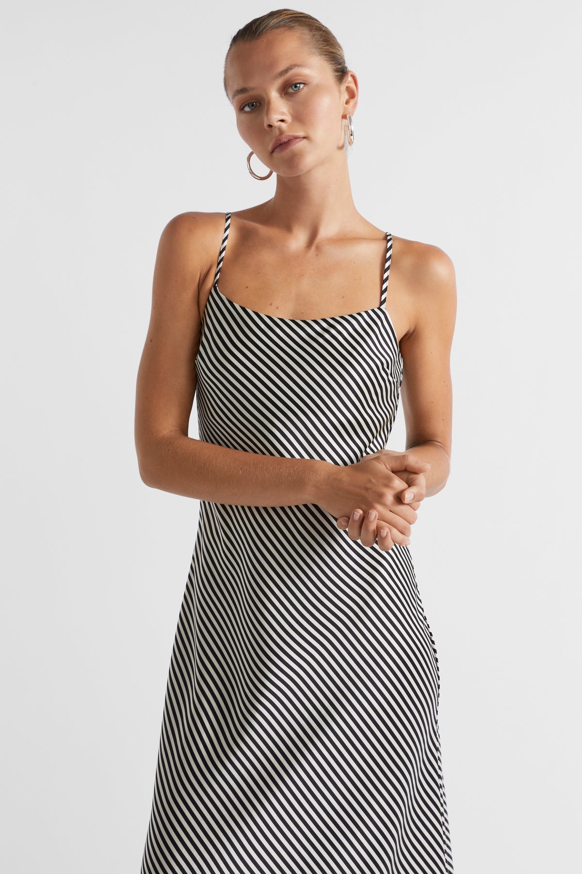 Diagonal Stripe Slip Dress
