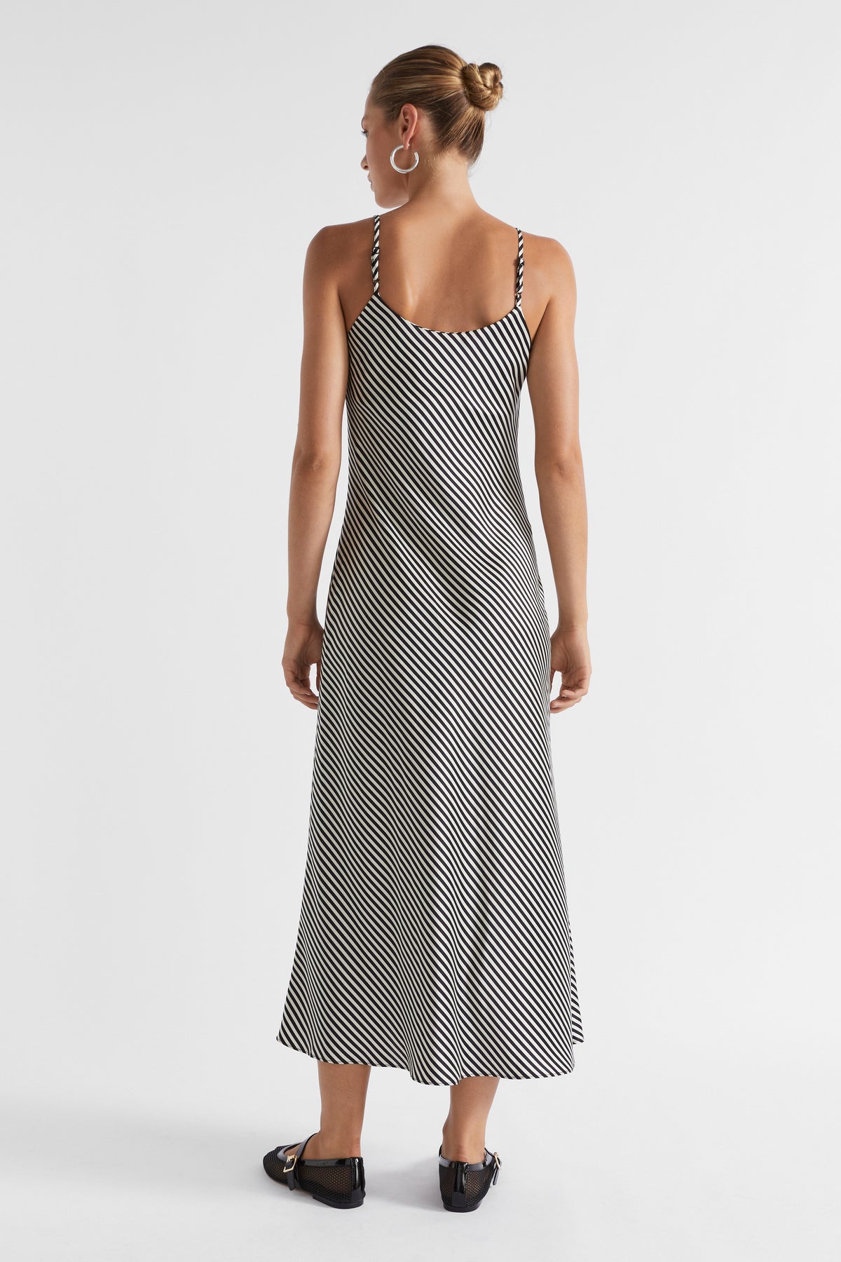 Diagonal Stripe Slip Dress