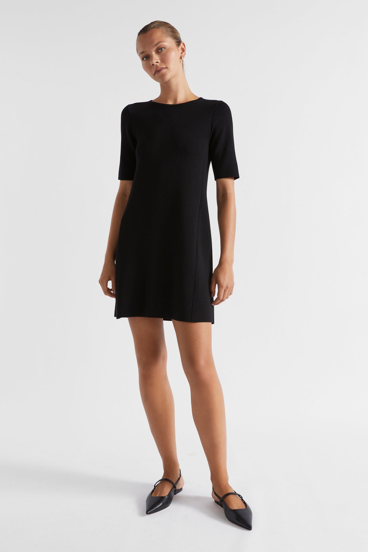 Crepe Knit Panelled Mini Dress