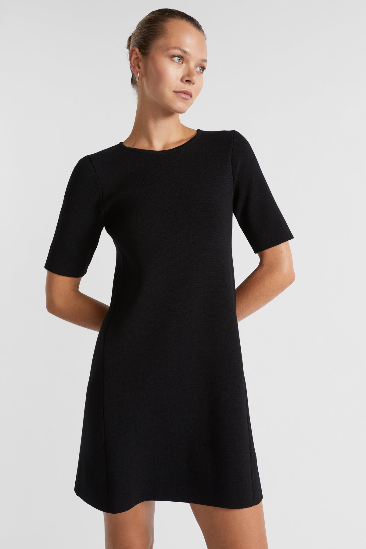 Crepe Knit Panelled Mini Dress
