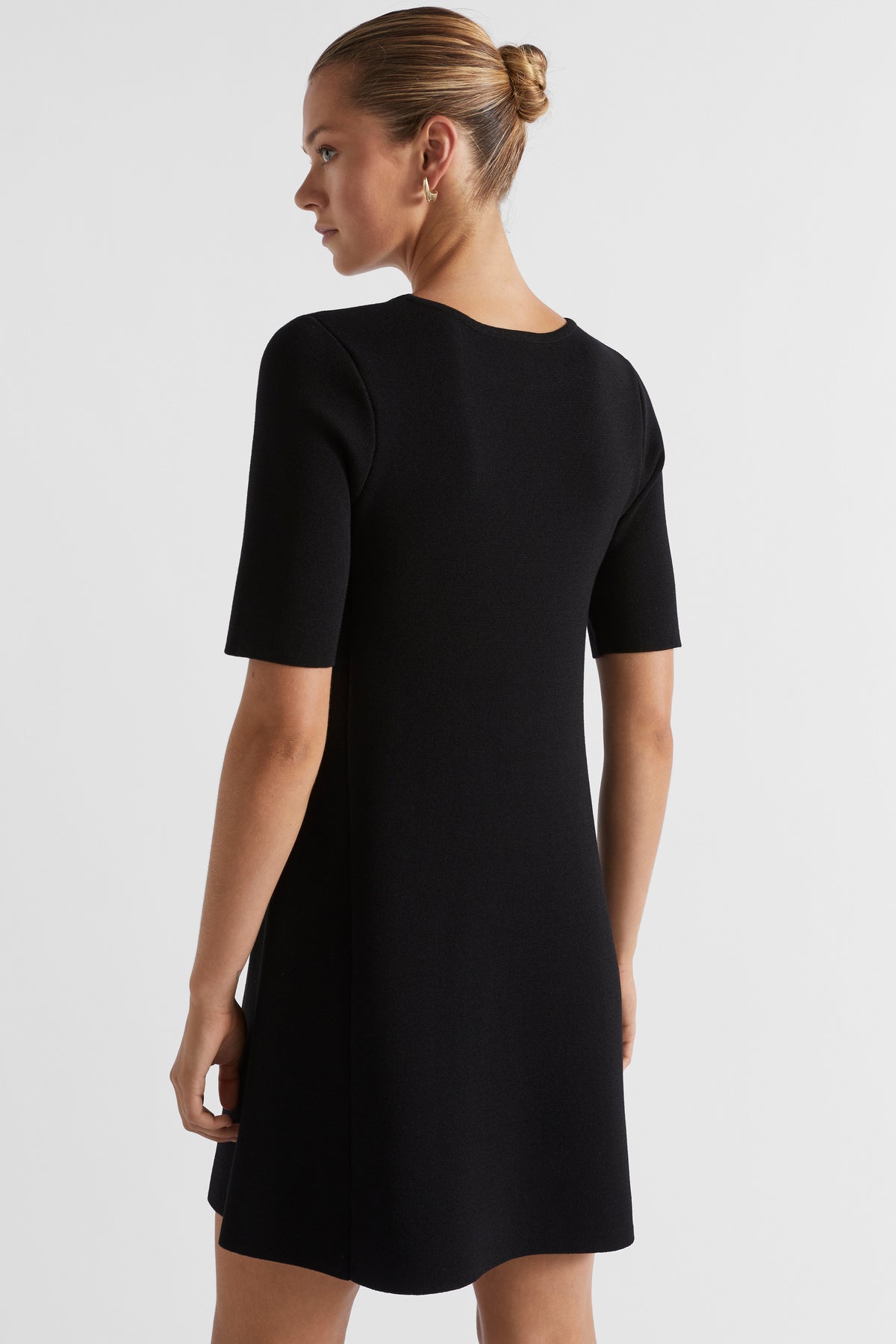 Crepe Knit Panelled Mini Dress