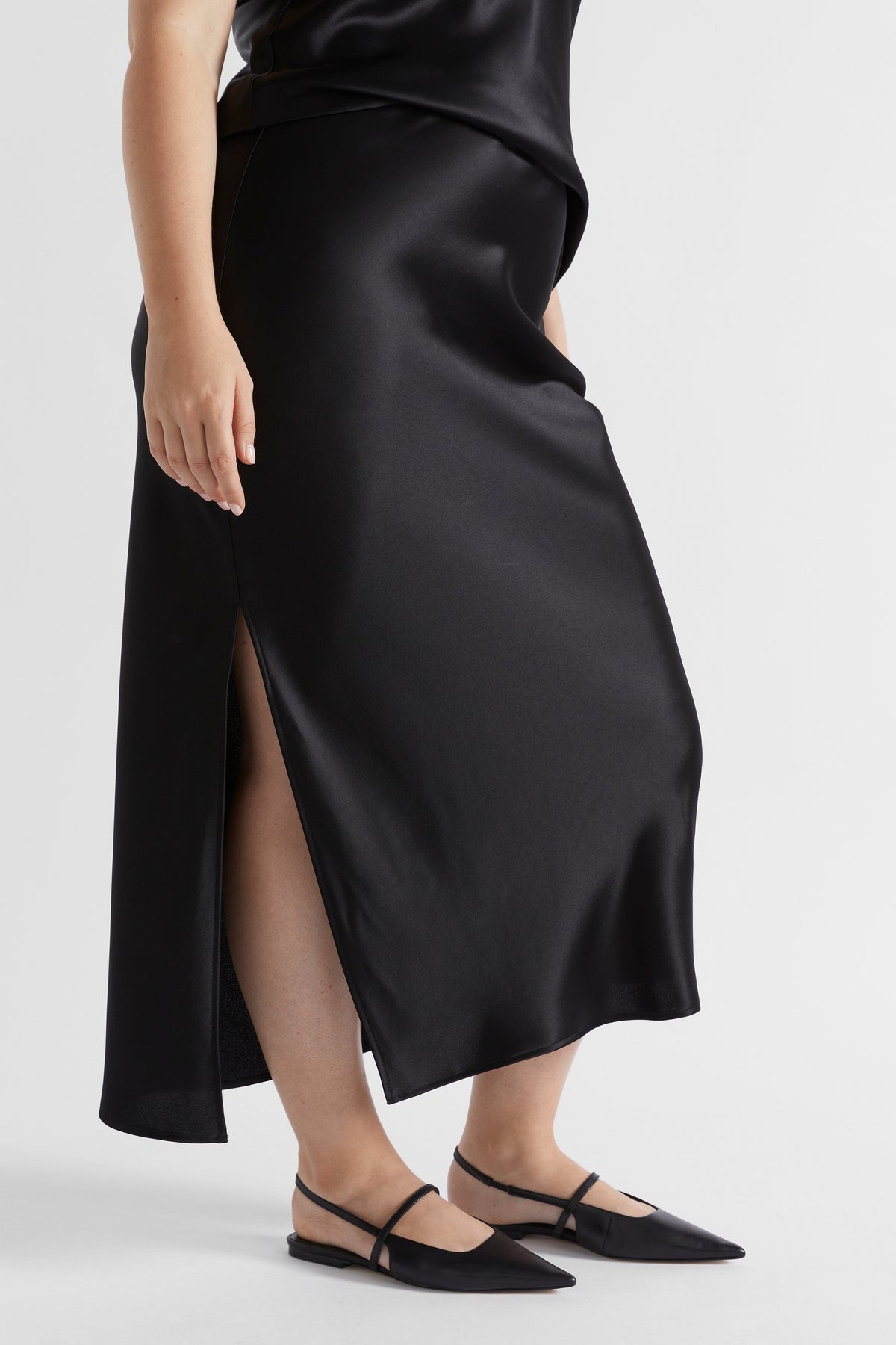 Satin Maxi Slip Skirt