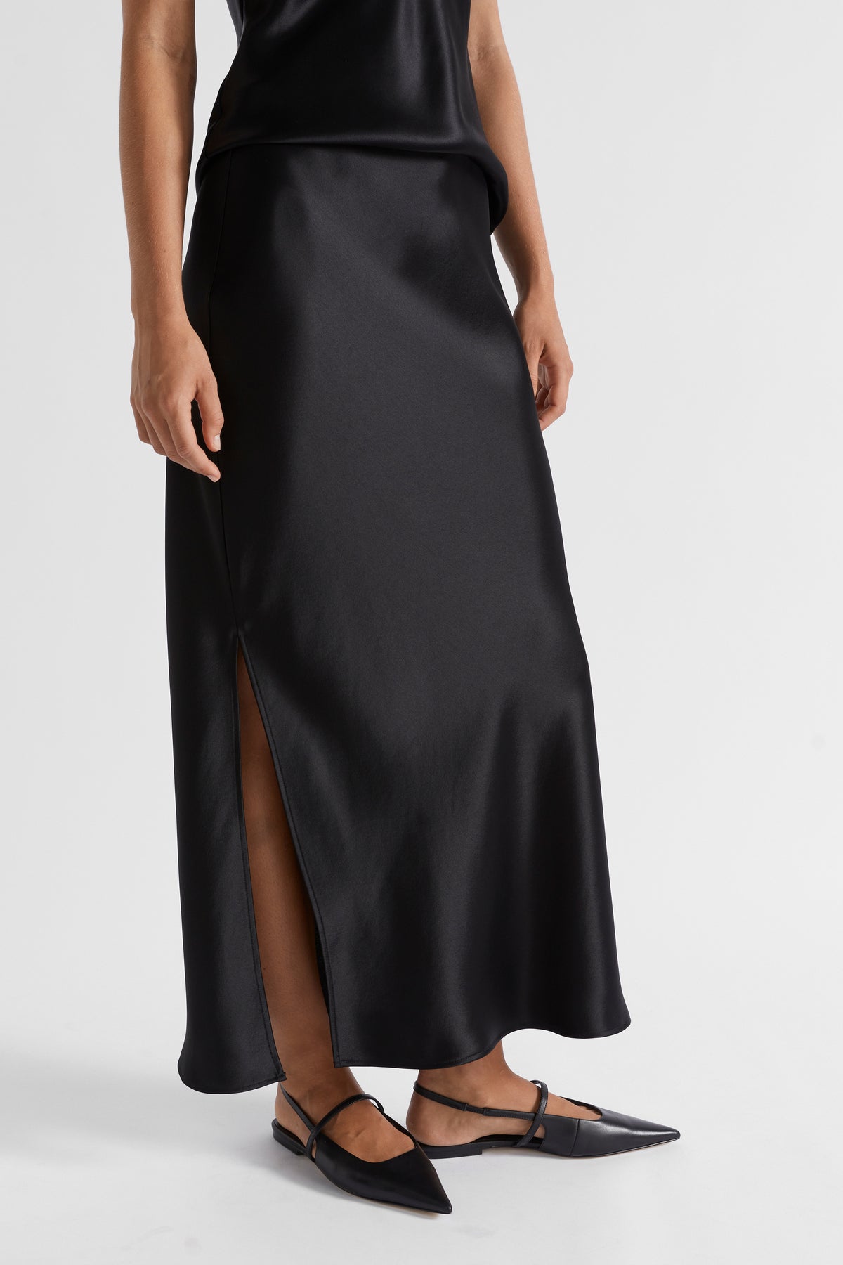 Satin Maxi Slip Skirt
