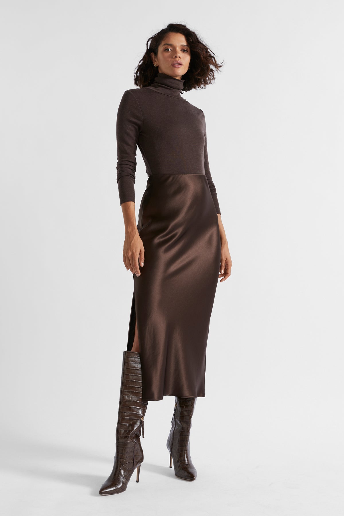 Satin Maxi Slip Skirt