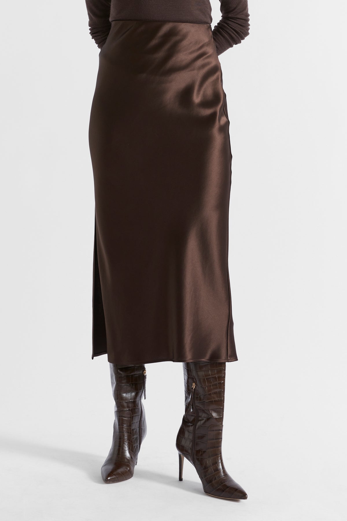 Satin Maxi Slip Skirt