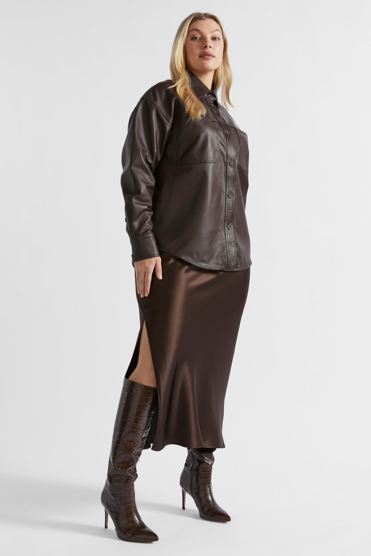 Satin Maxi Slip Skirt