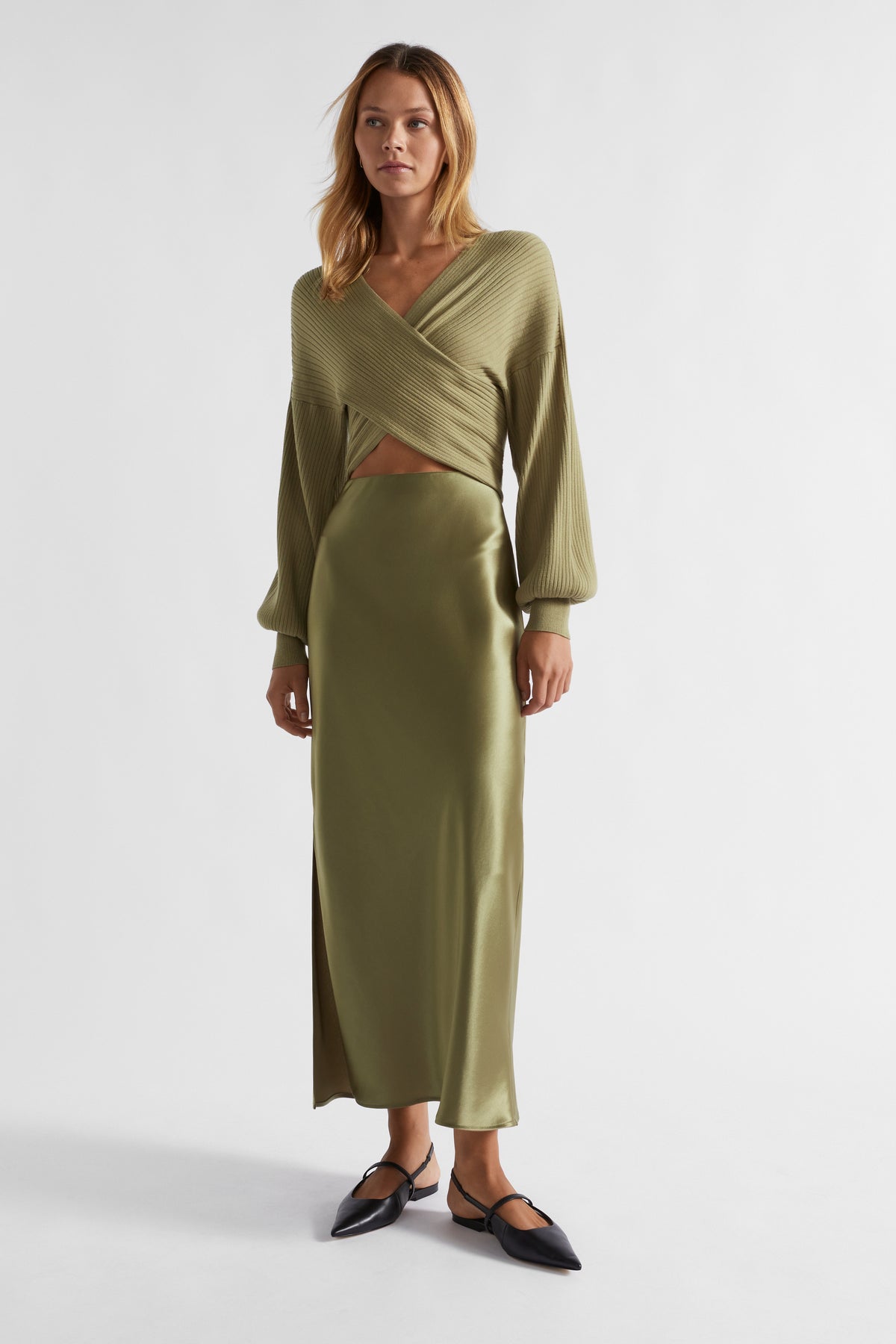 Satin Maxi Slip Skirt