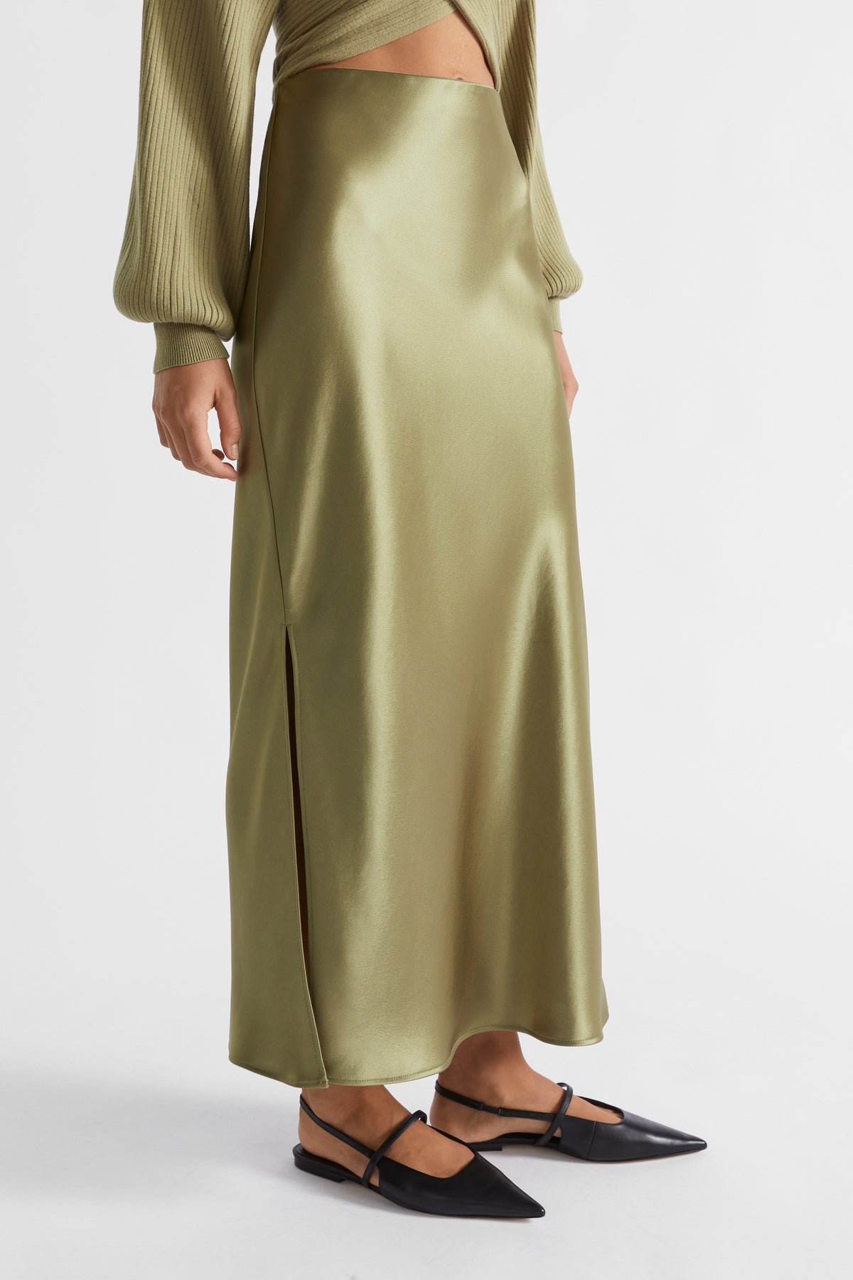 Satin Maxi Slip Skirt