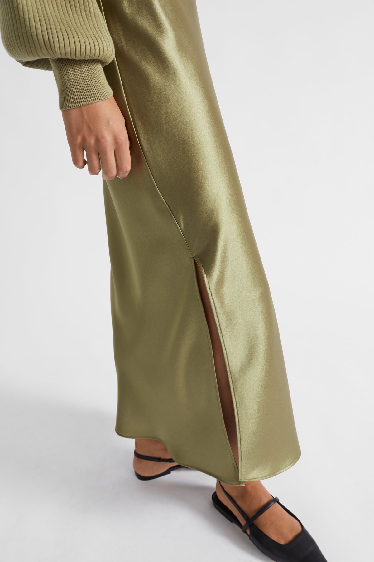 Satin Maxi Slip Skirt