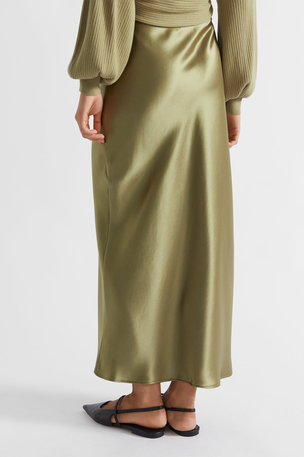 Satin Maxi Slip Skirt