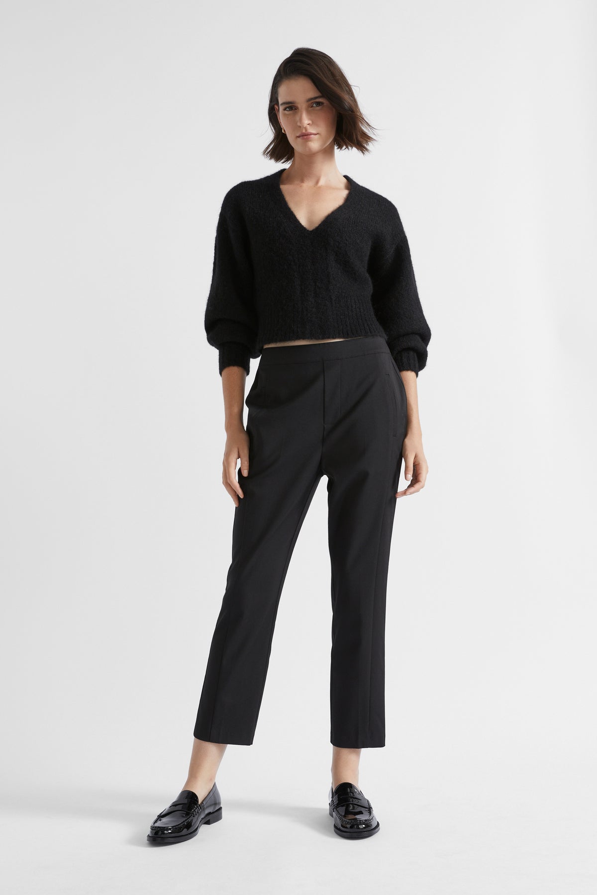 Wool Blend V Neck Knit