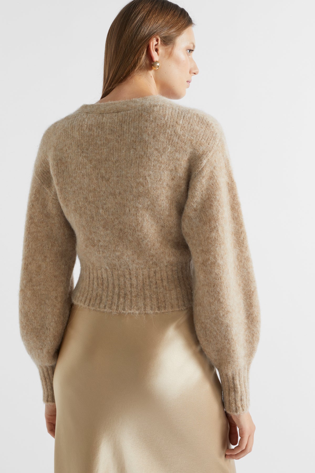 Wool Blend V Neck Knit
