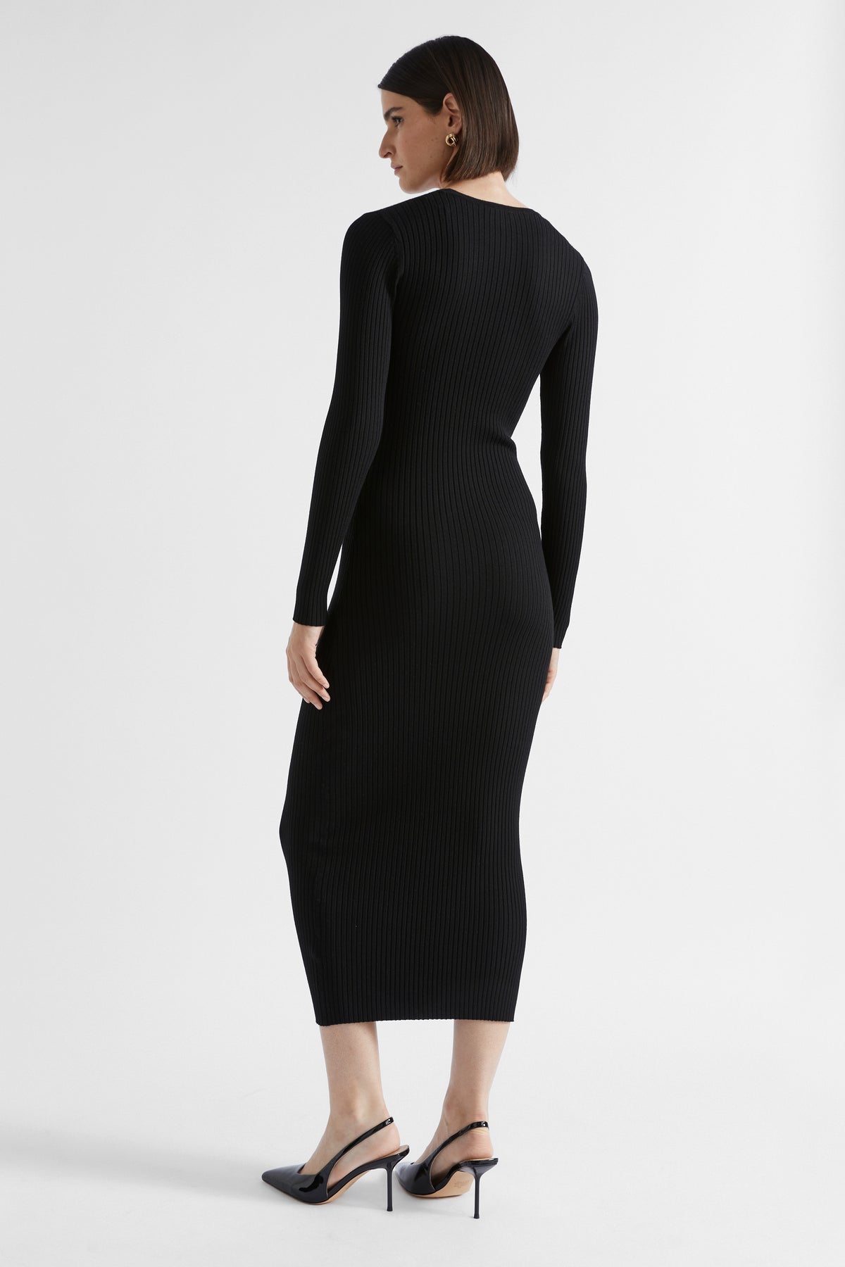 Rib Knit Crew Neck Dress