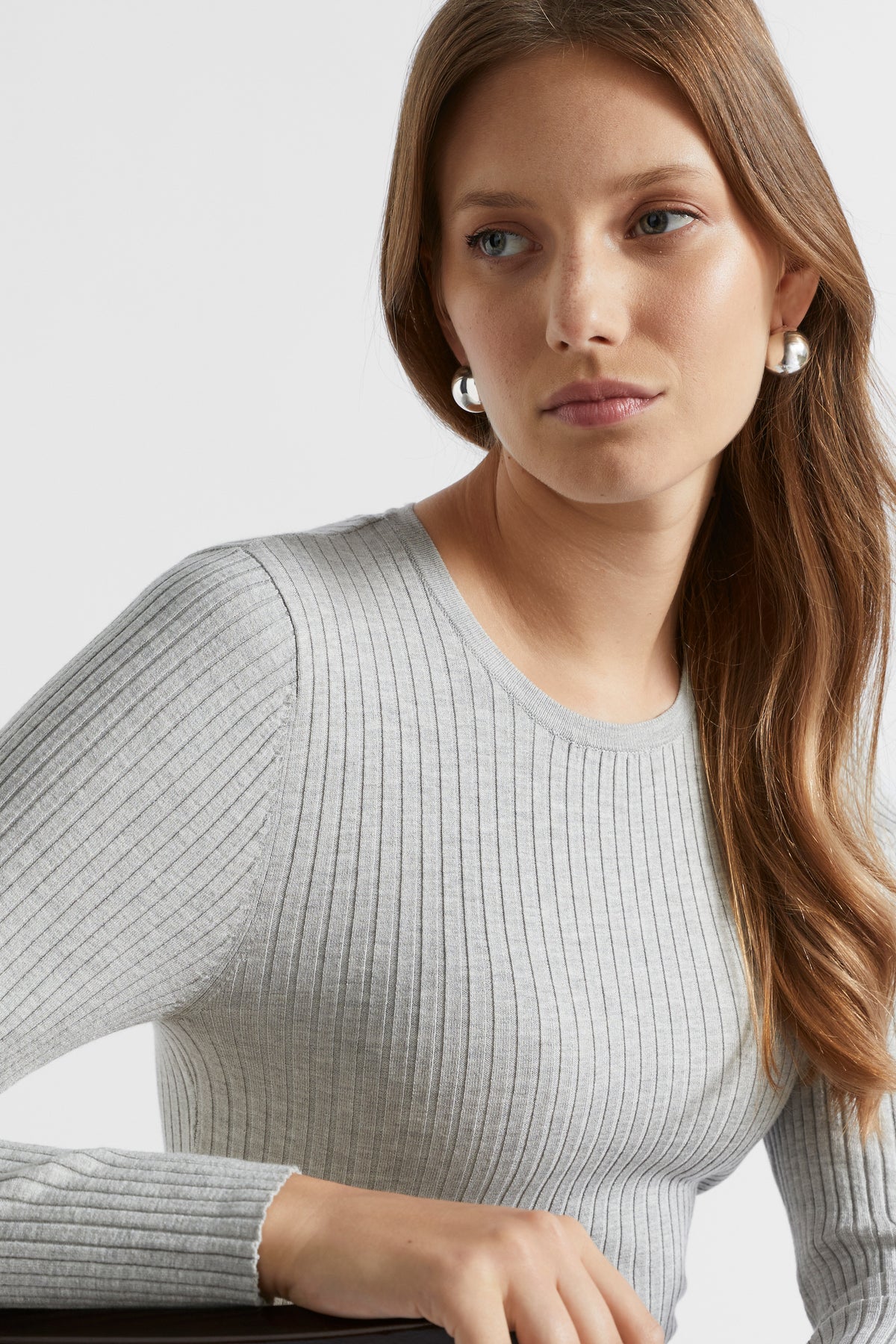 Rib Knit Crew Neck Dress