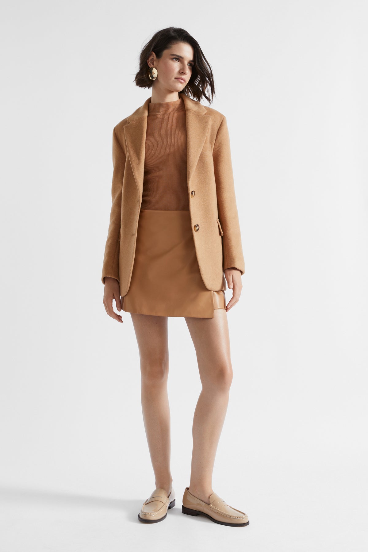 Leather Mini Wrap Skirt