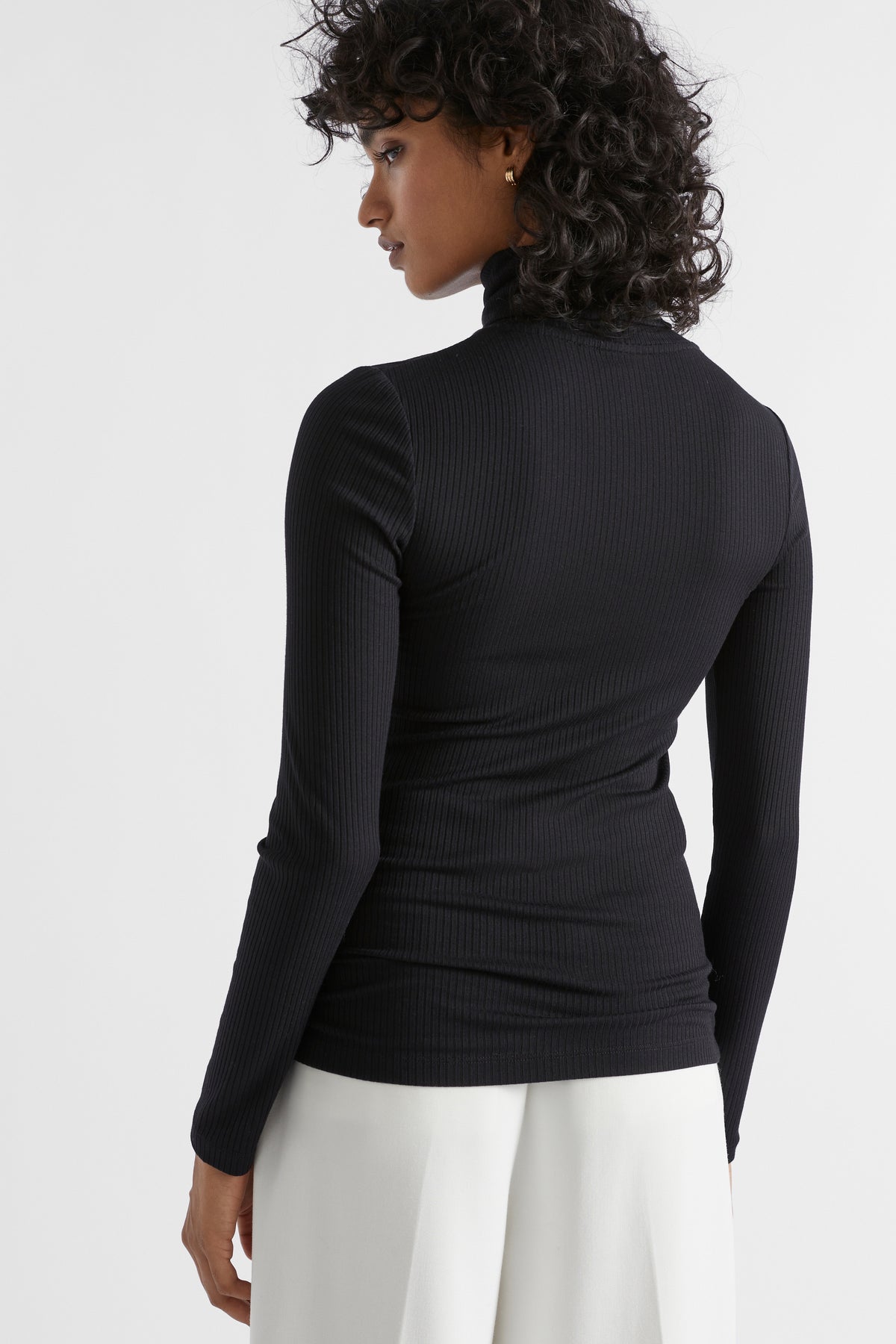 Core Rib Roll Neck Top
