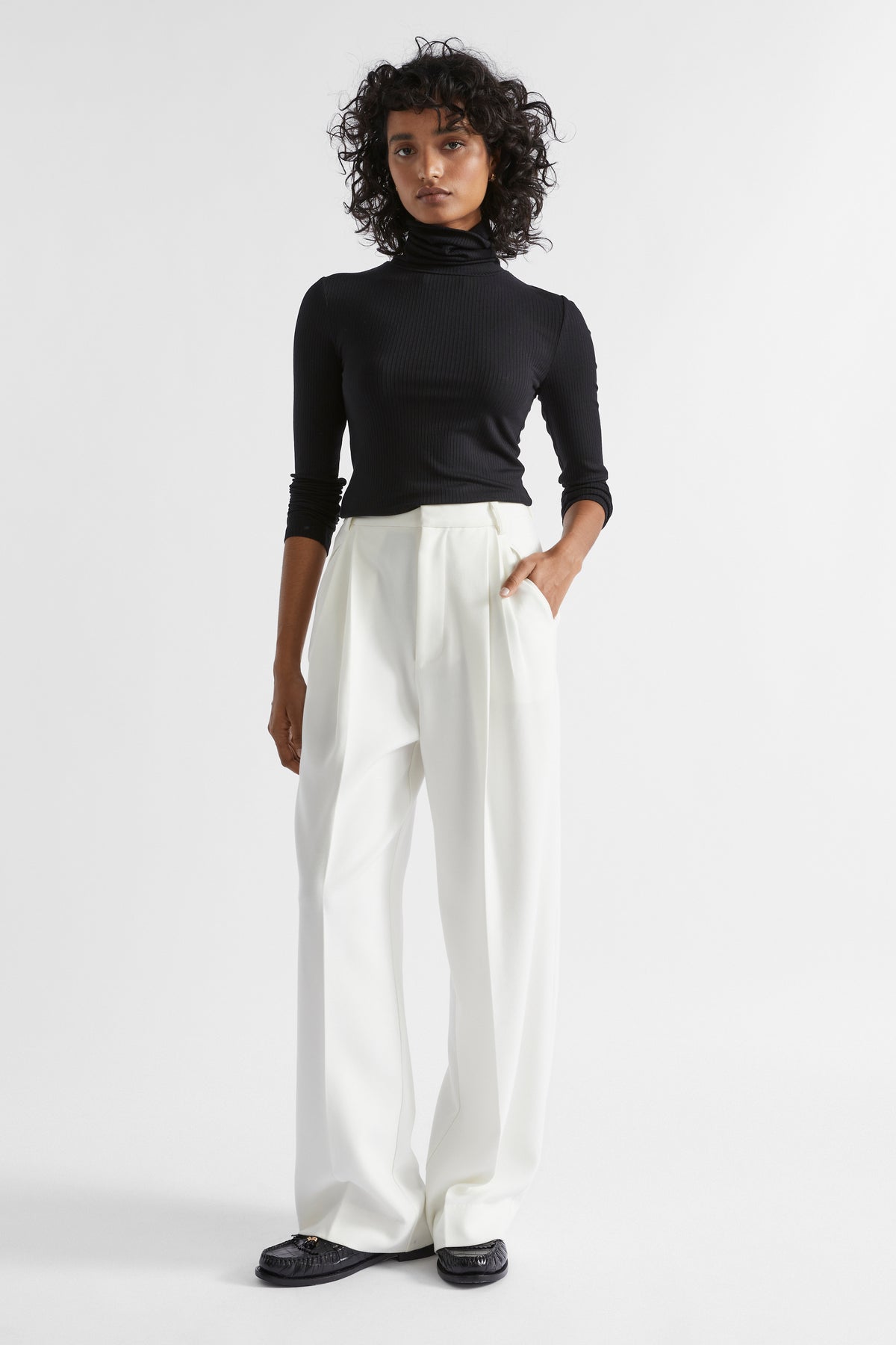 Core Rib Roll Neck Top