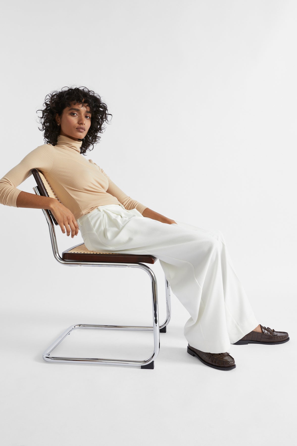Core Rib Roll Neck Top