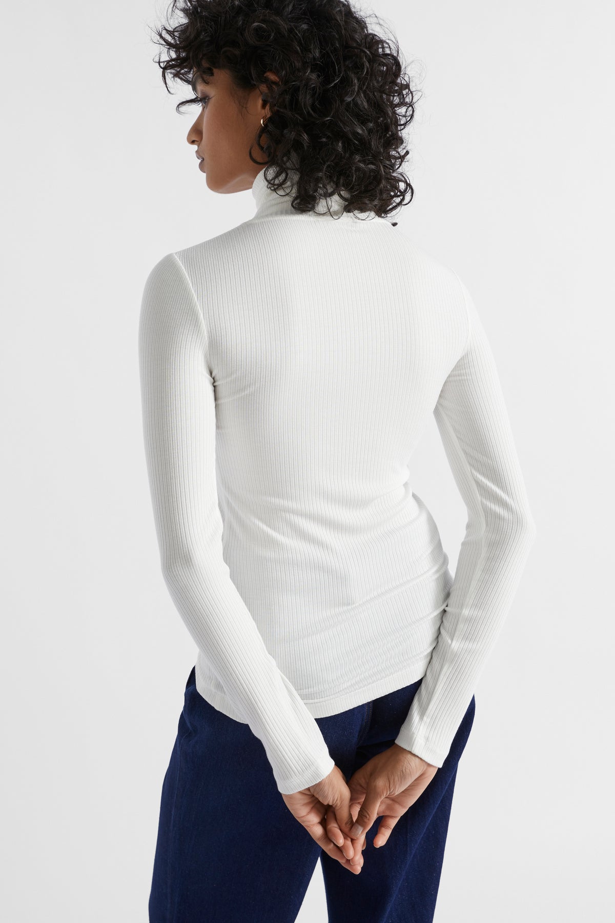 Core Rib Roll Neck Top