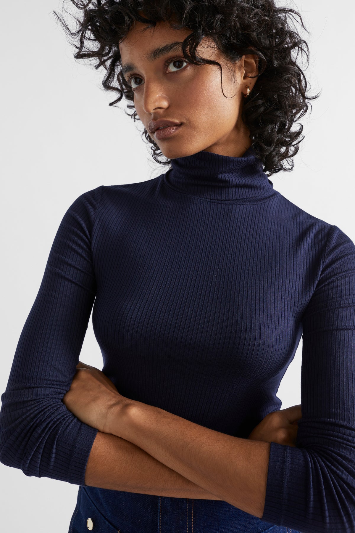 Core Rib Roll Neck Top