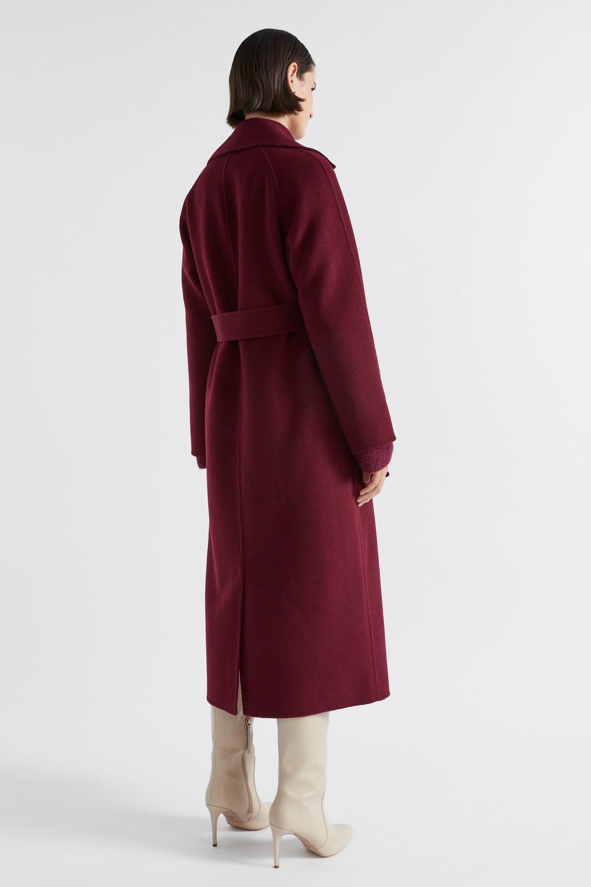 Wool Blend Tie Coat