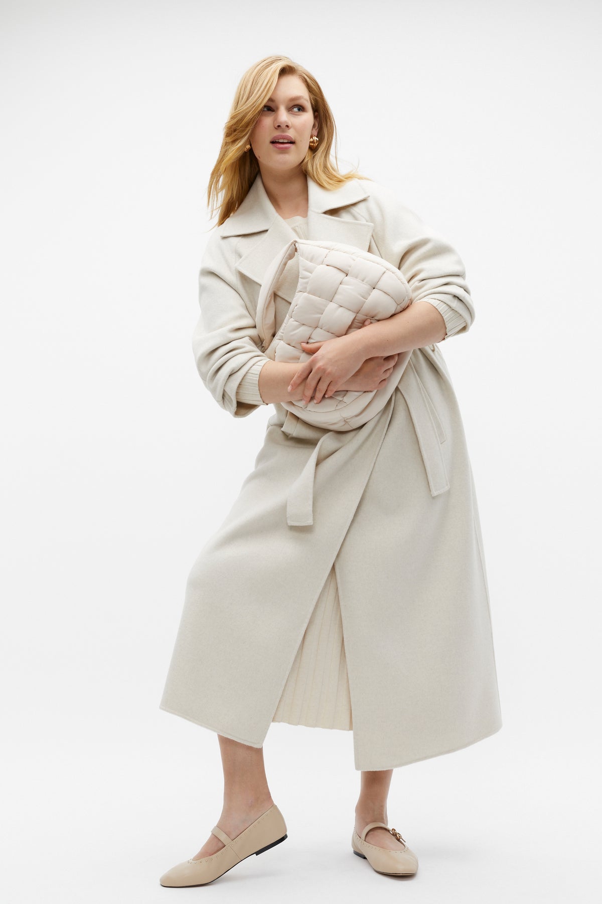 Wool Blend Tie Coat