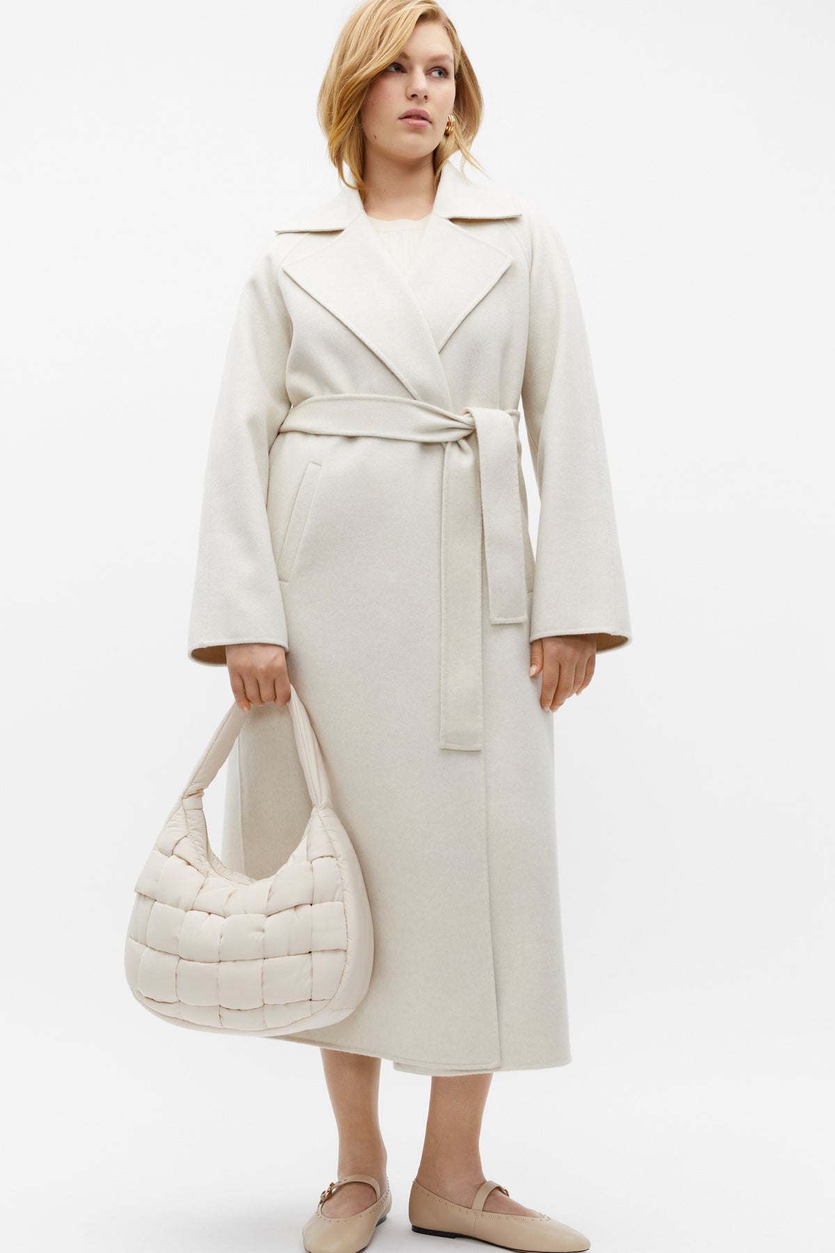 Wool Blend Tie Coat