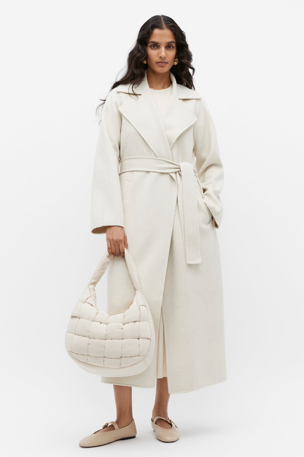 Wool Blend Tie Coat