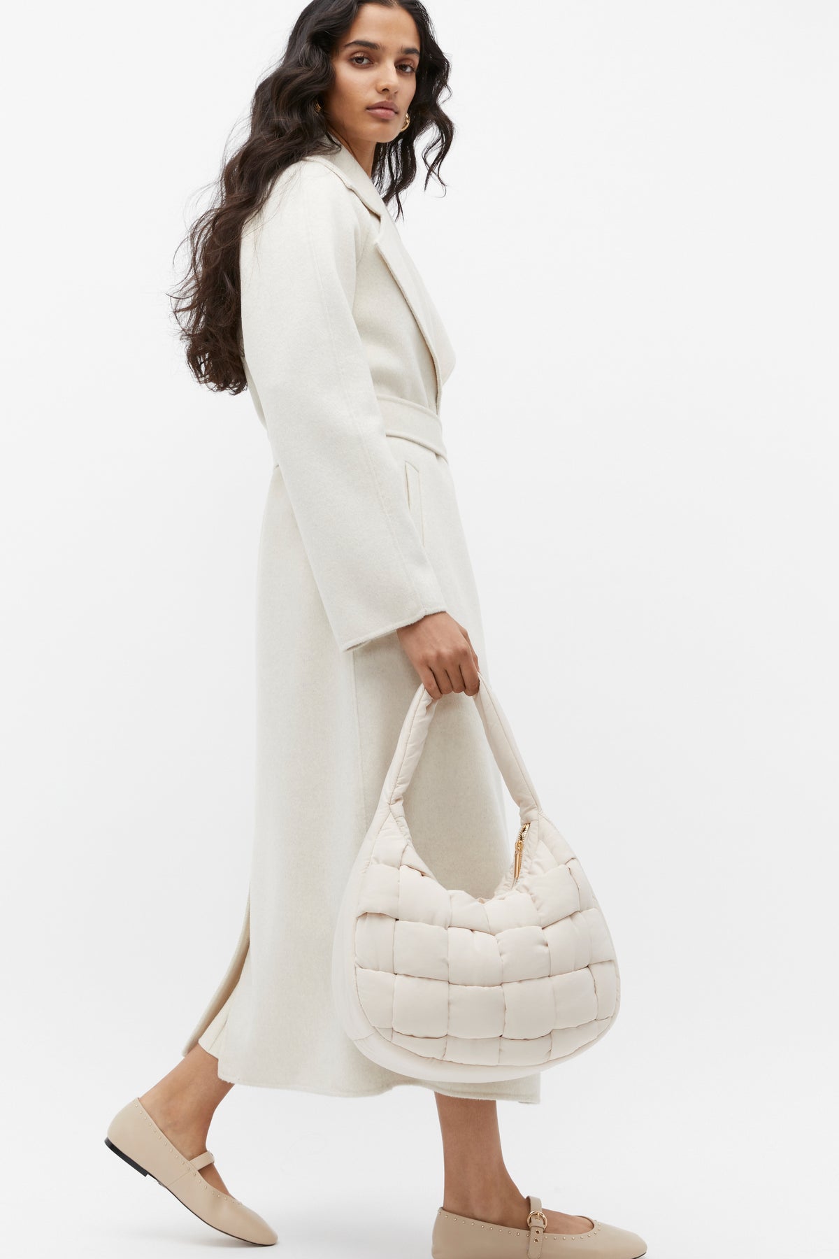 Wool Blend Tie Coat