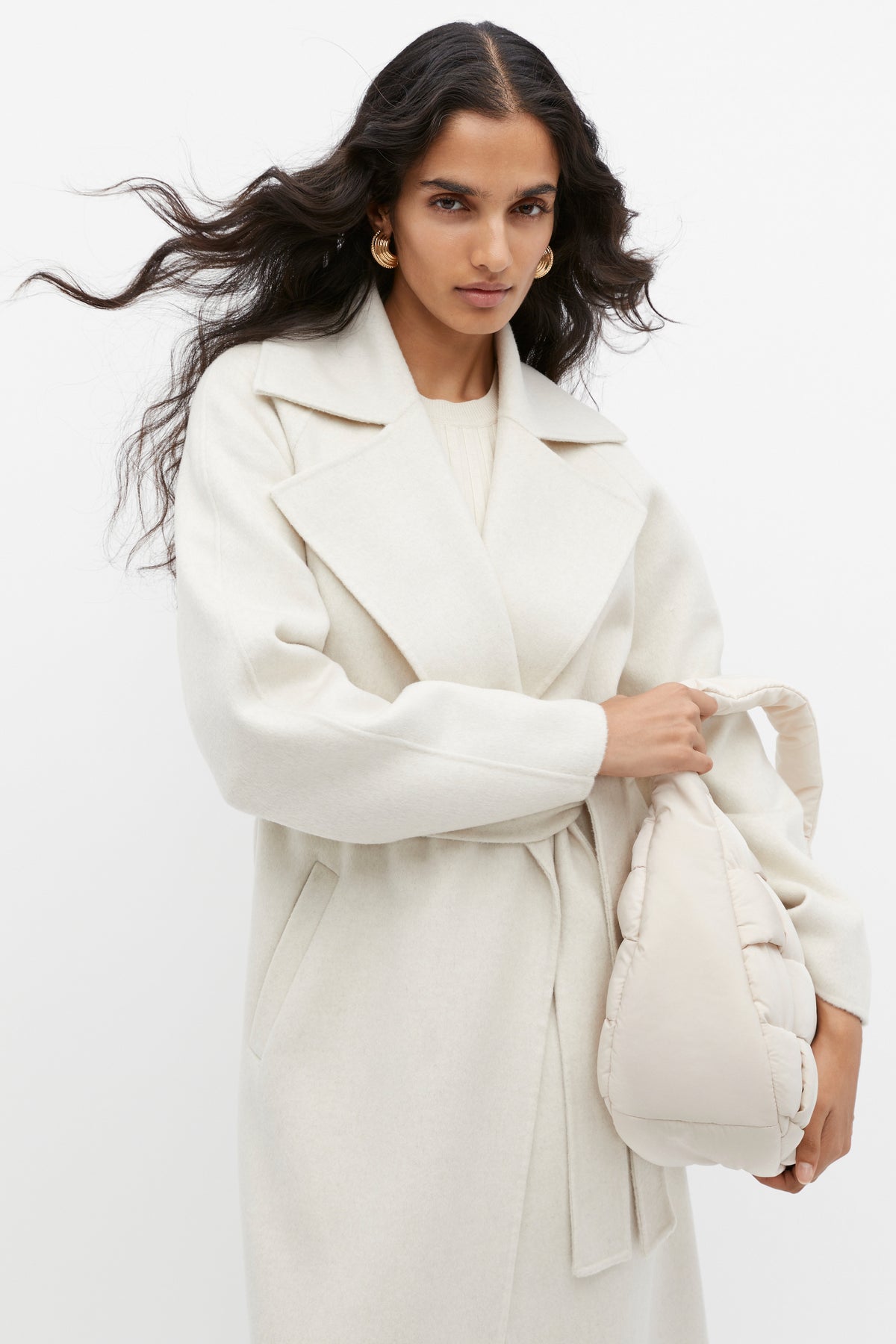 Wool Blend Tie Coat