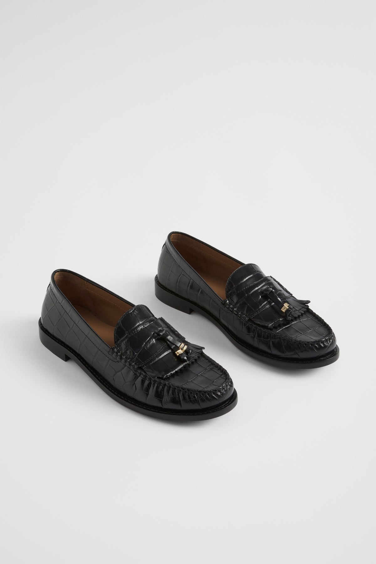 Keira Fringe Loafer | Black Croc | Seed Heritage NZ