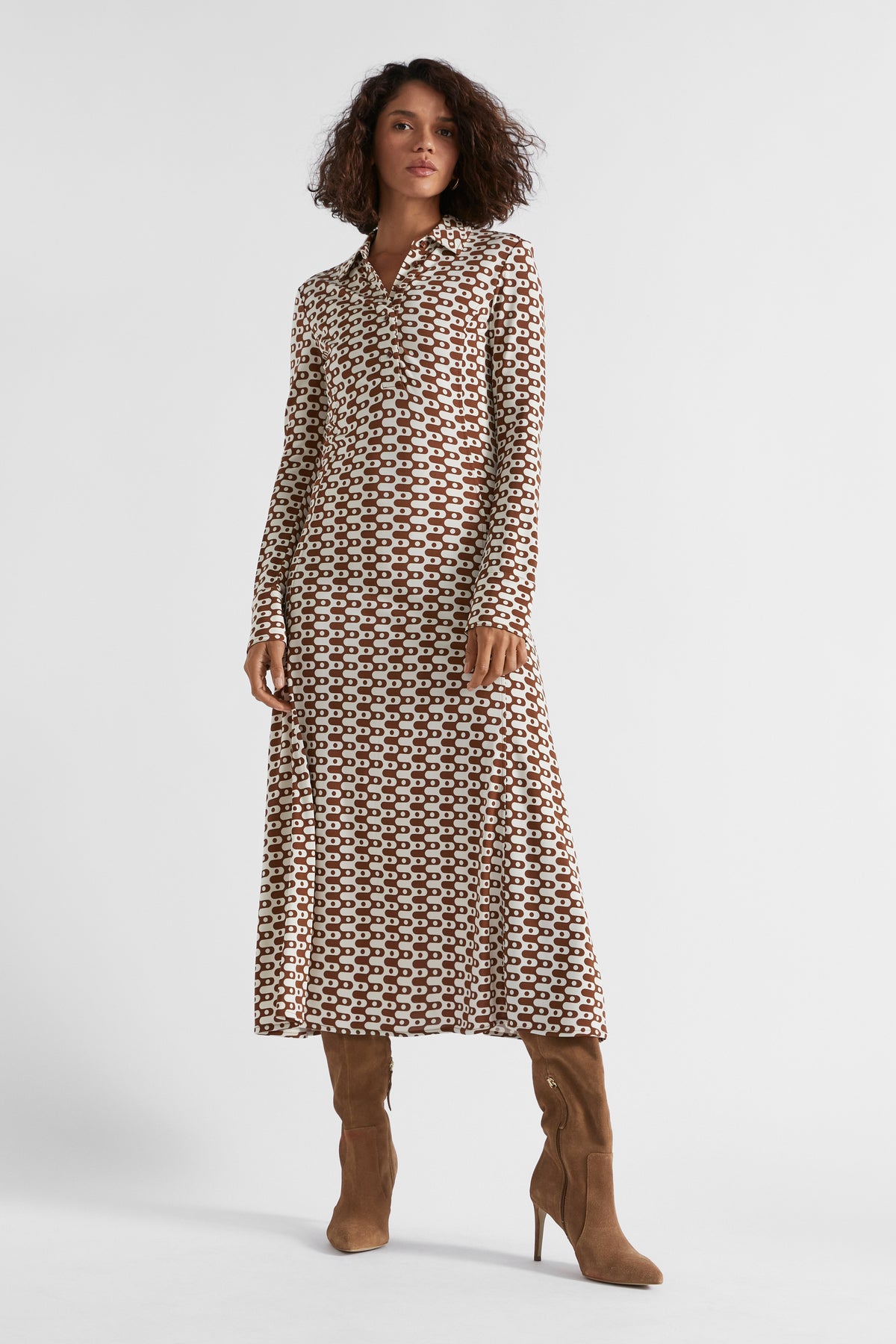 Geo Swirl Midi Dress