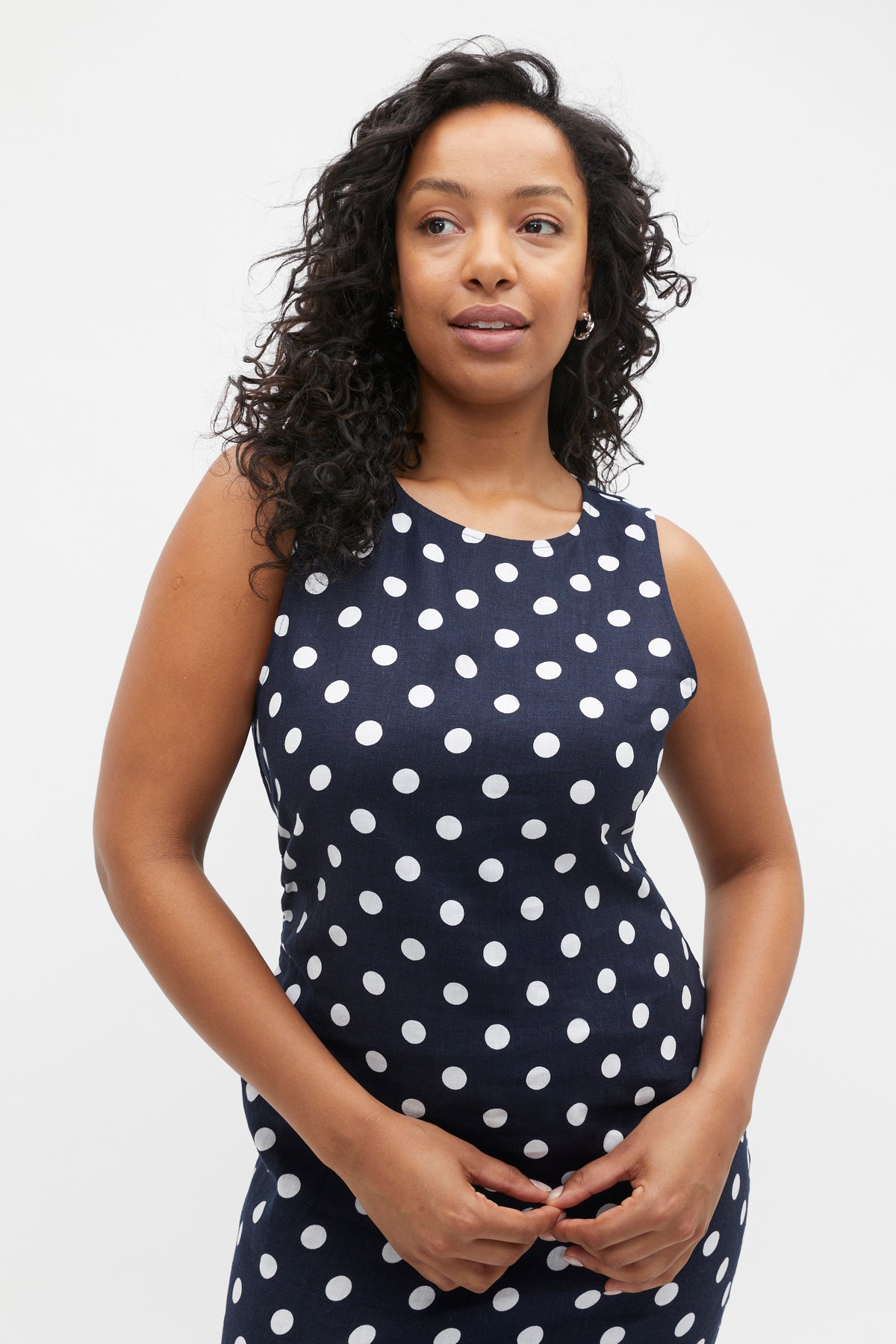 Linen Ruched Side Maxi Dress