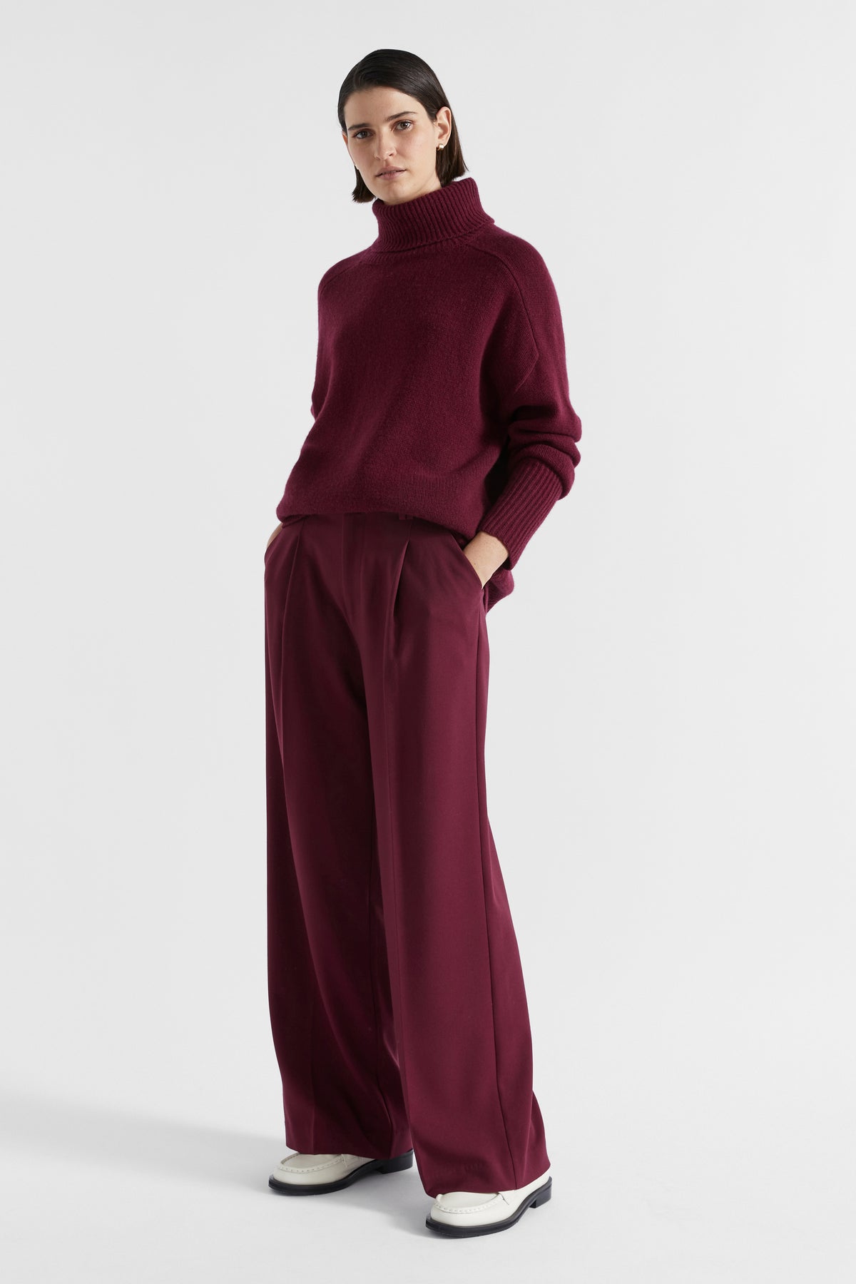 Button Front Pleat Trouser
